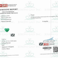 11.50 Ct. Emerald from Colombia Scan Report