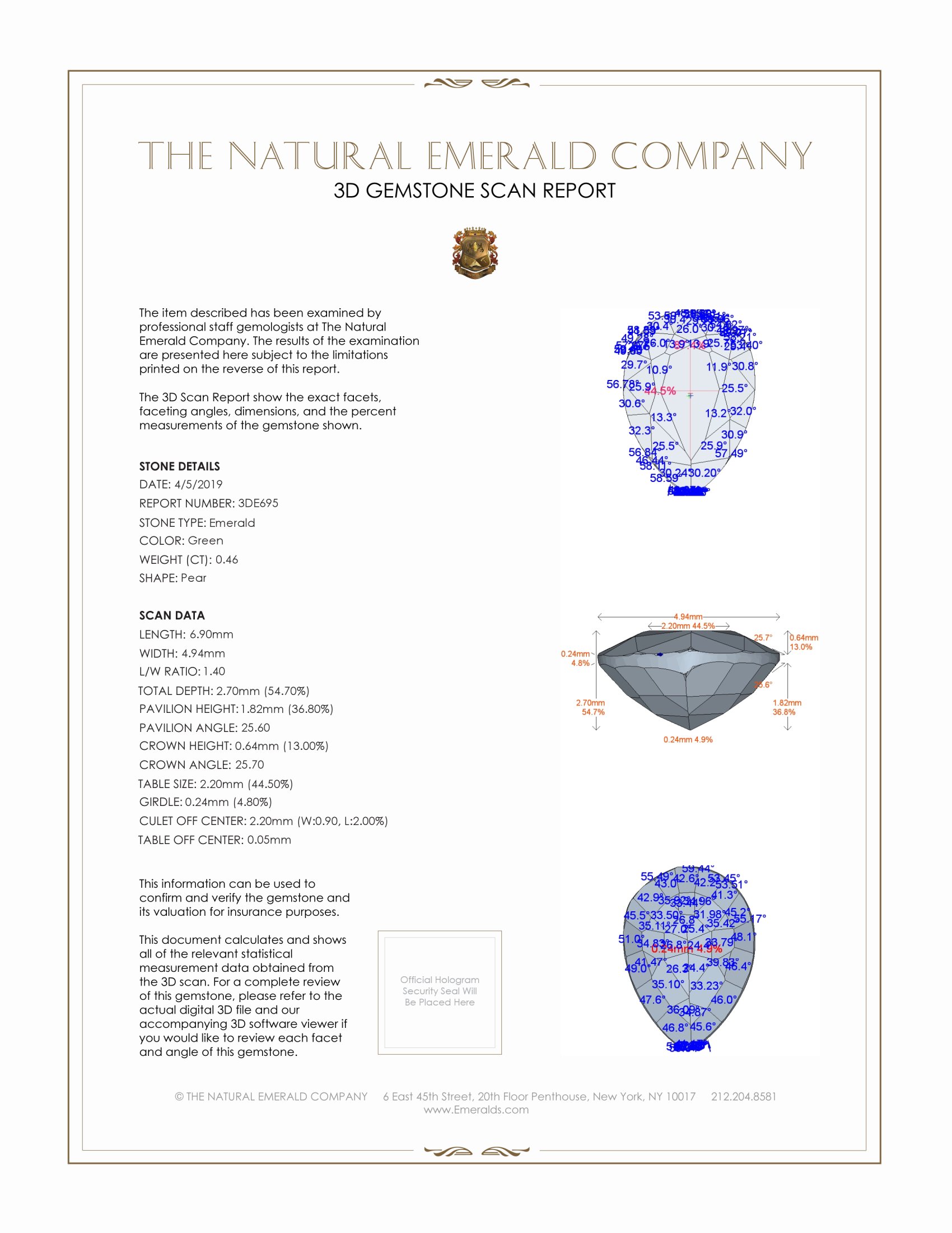 0.46 Ct. Emerald from Zambia
