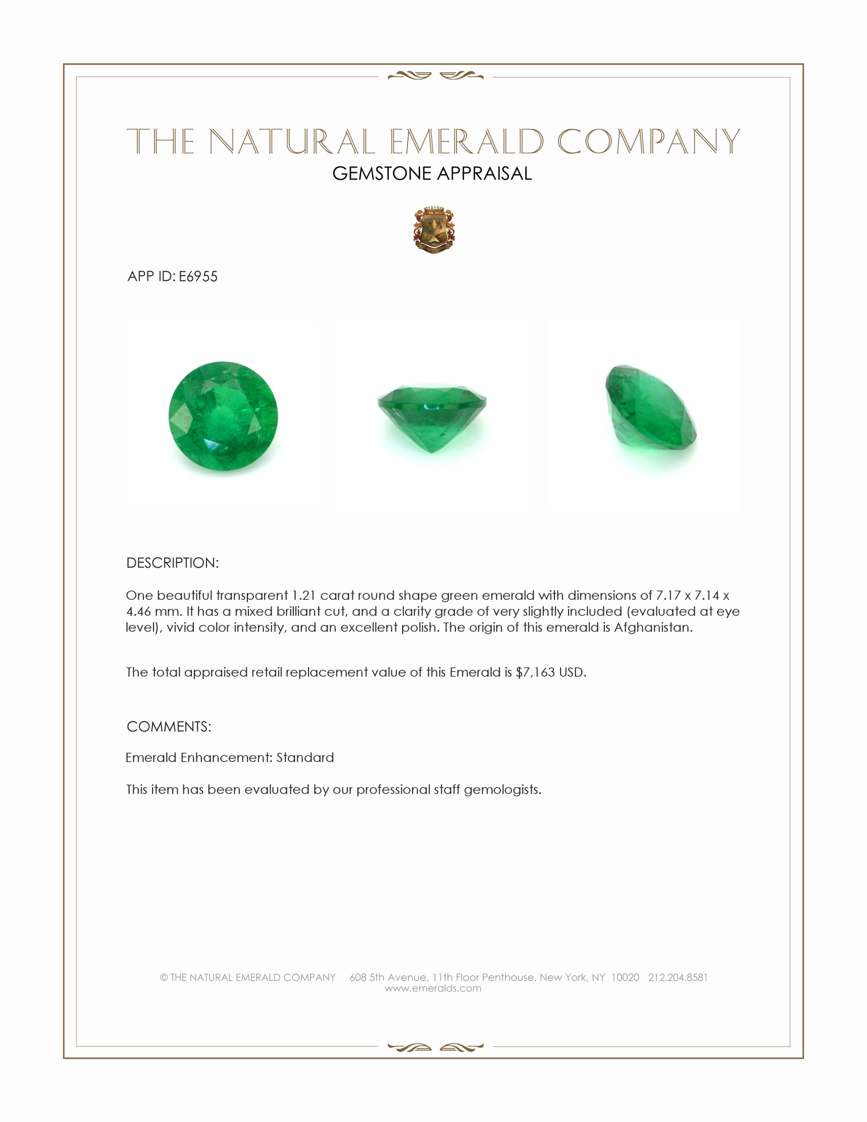 1.21 Ct. Emerald from Afghanistan