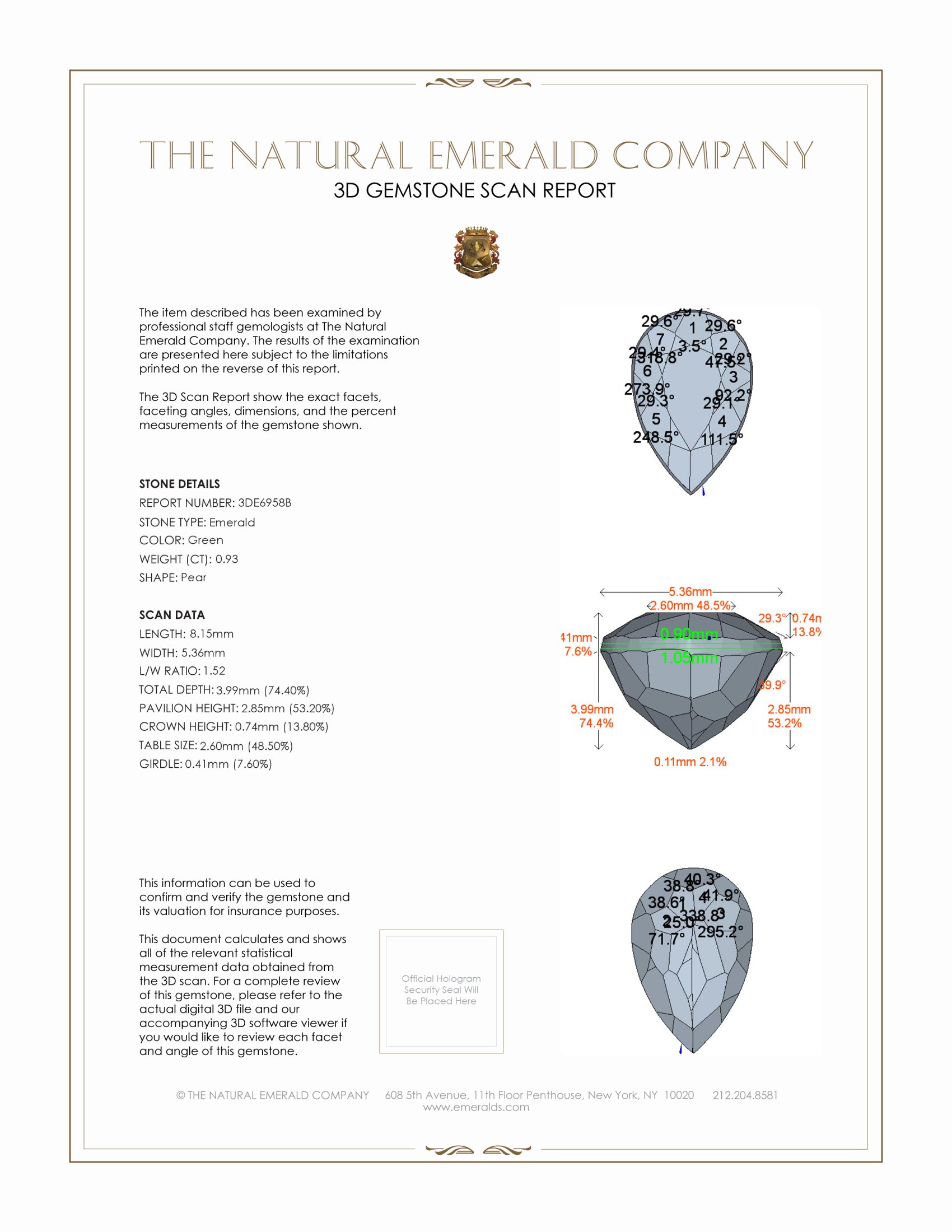 0.93 Ct. Emerald from Colombia