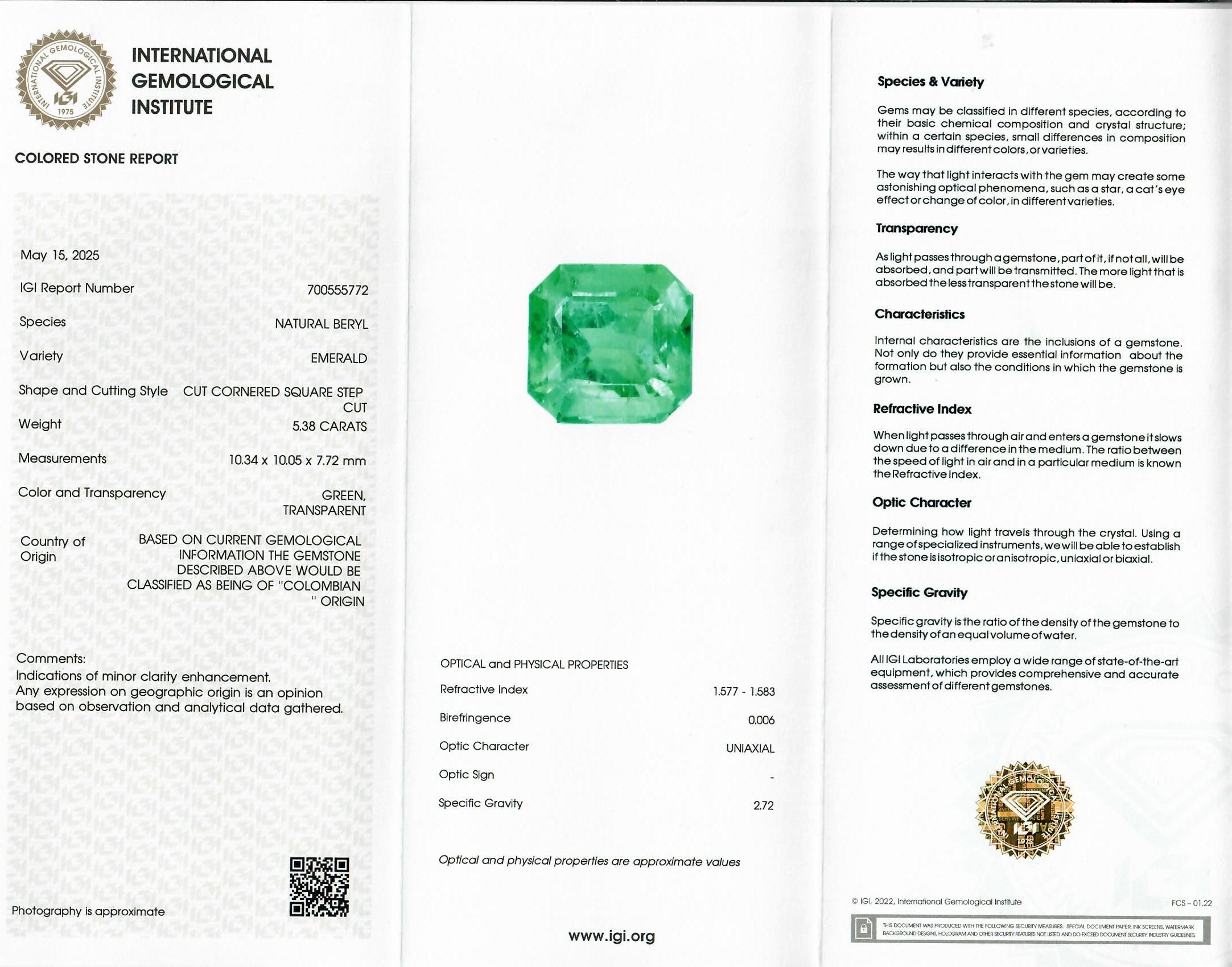 5.38 Ct. Emerald from Colombia