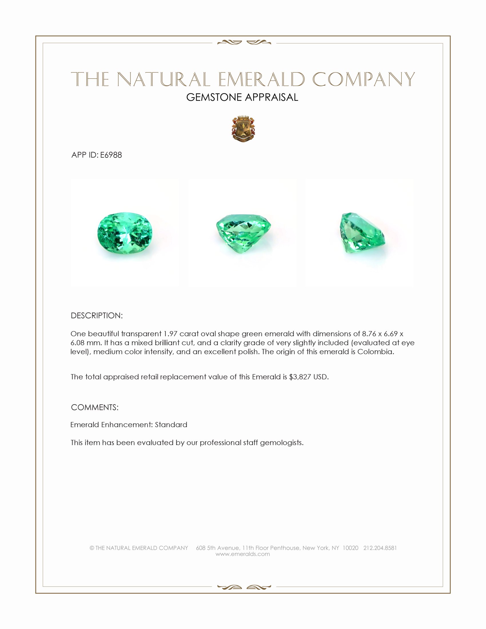 1.97 Ct. Emerald from Colombia