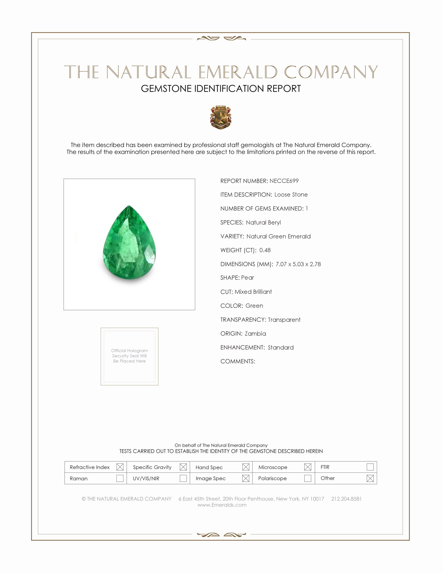 0.48 Ct. Emerald from Zambia