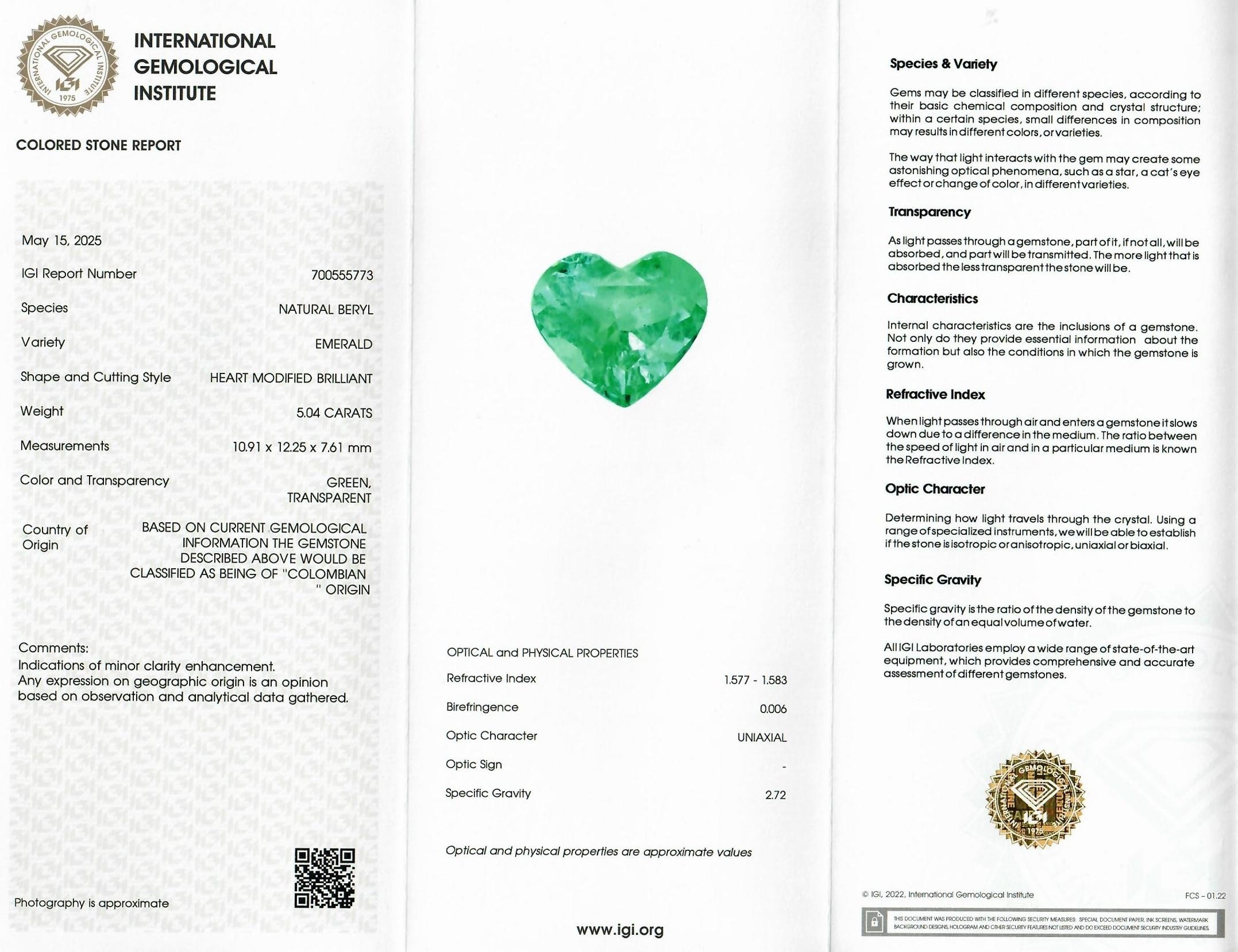 5.04 Ct. Emerald from Colombia