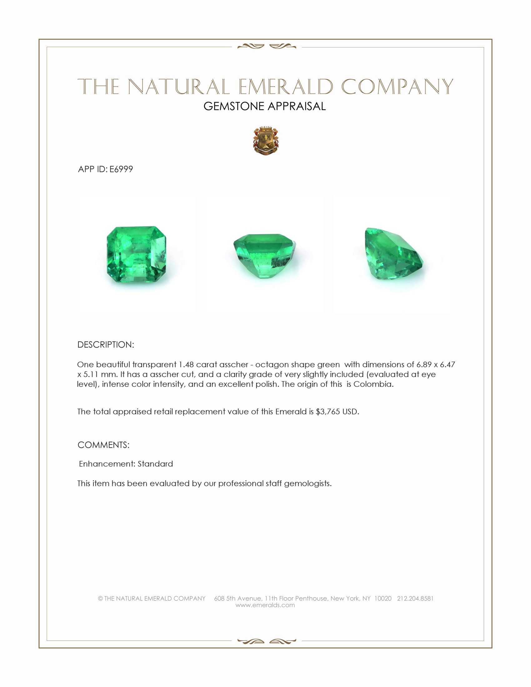 1.48 Ct. Emerald from Colombia
