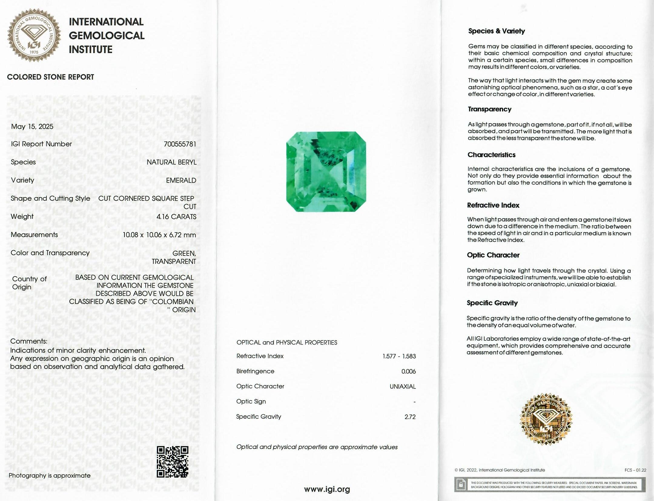 4.15 Ct. Emerald from Colombia