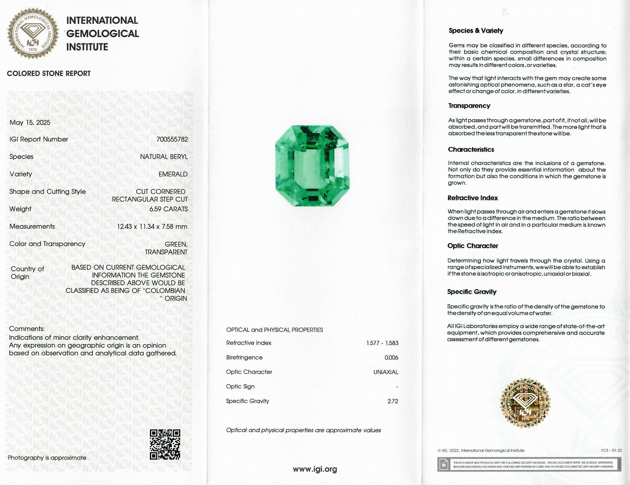 6.60 Ct. Emerald from Colombia