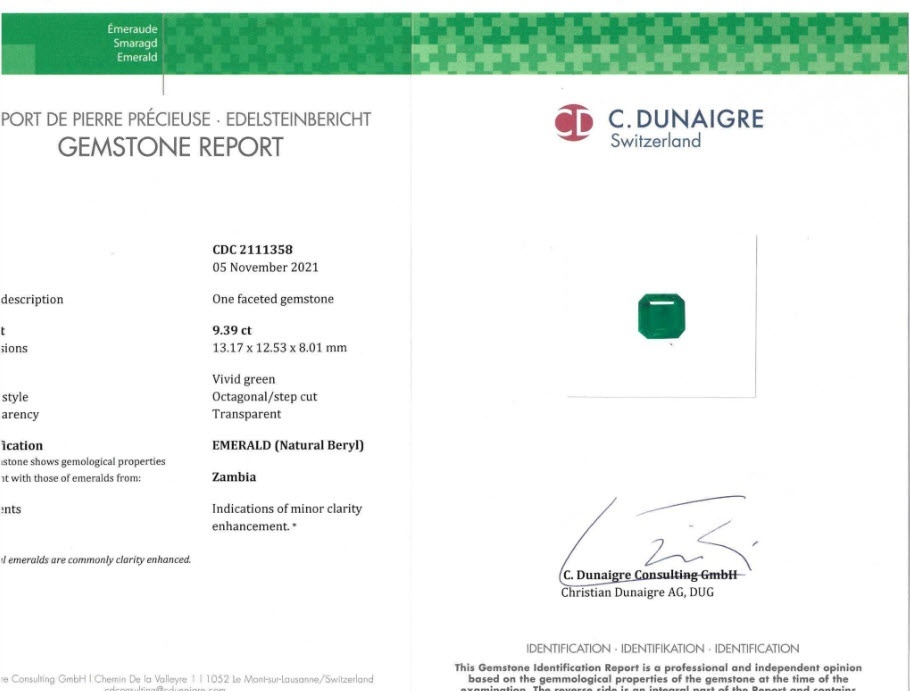 9.39 Ct. Emerald from Zambia