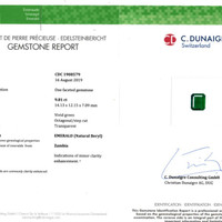 9.81 Ct. Emerald from Zambia Scan Report