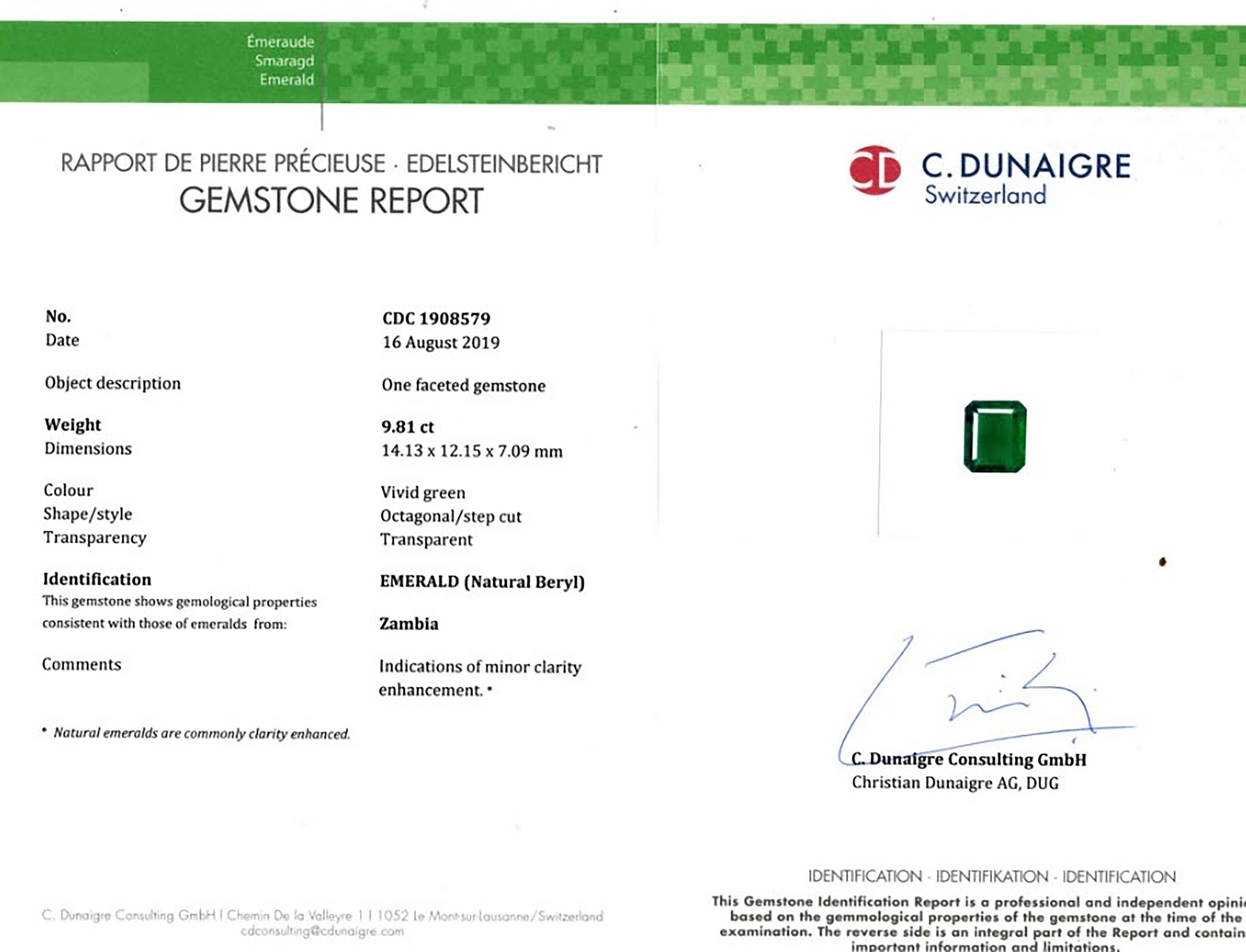 9.81 Ct. Emerald from Zambia