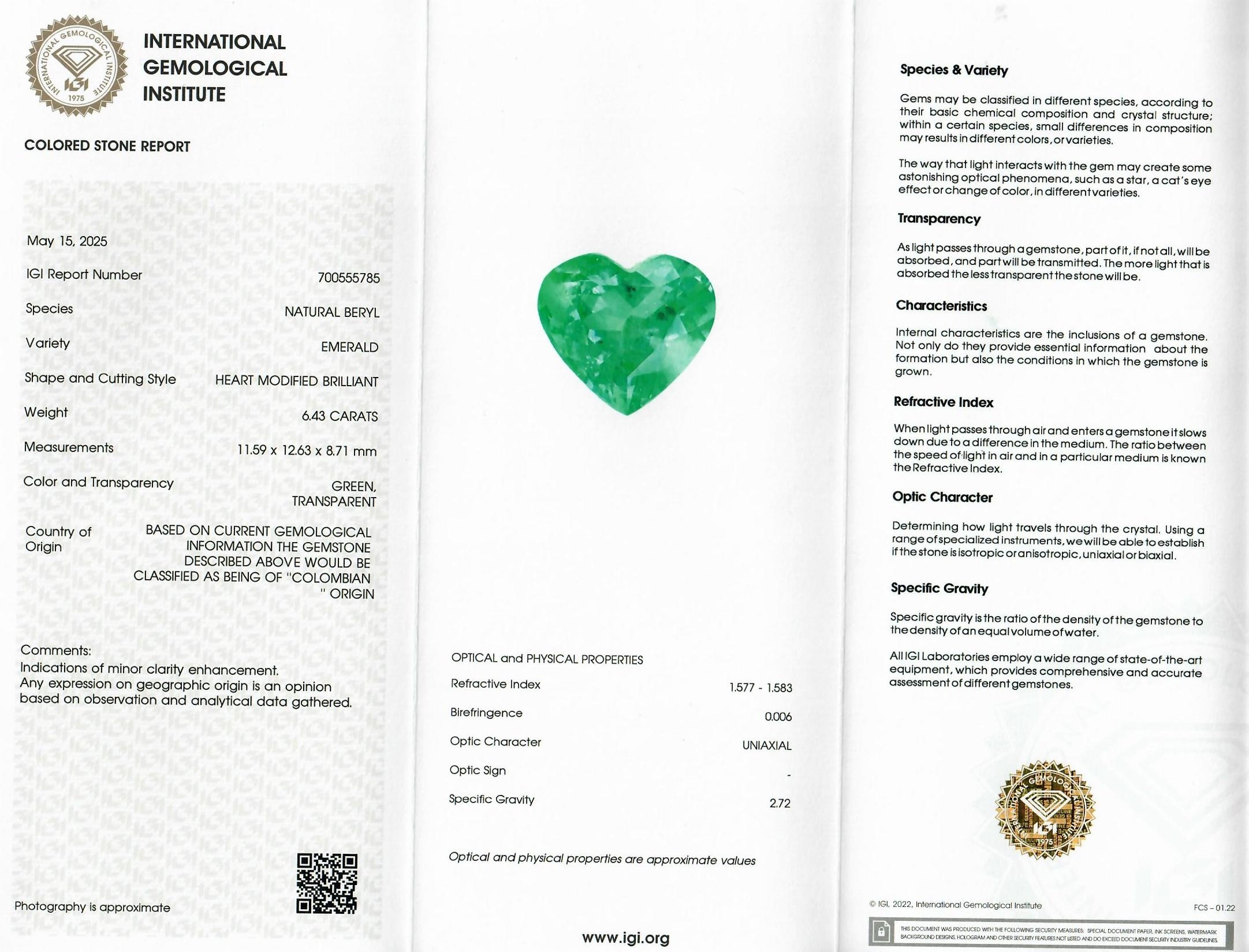 6.42 Ct. Emerald from Colombia