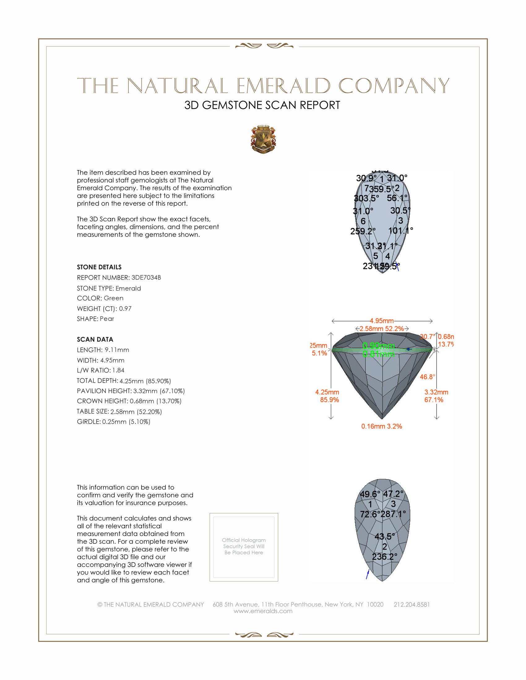 0.97 Ct. Emerald from Colombia