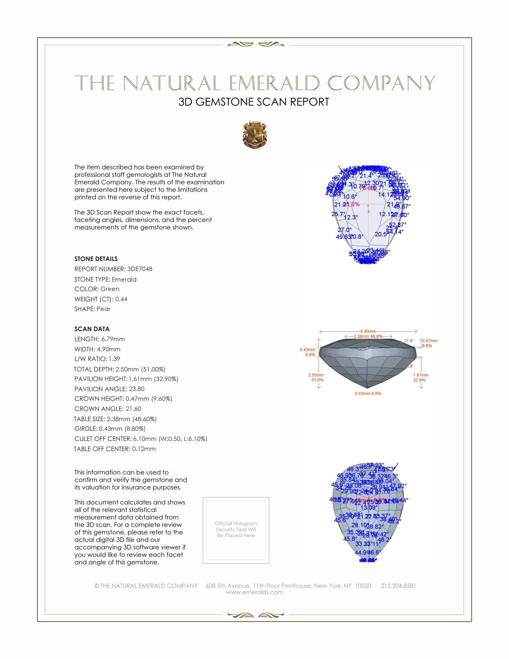 0.44 Ct. Emerald from Zambia
