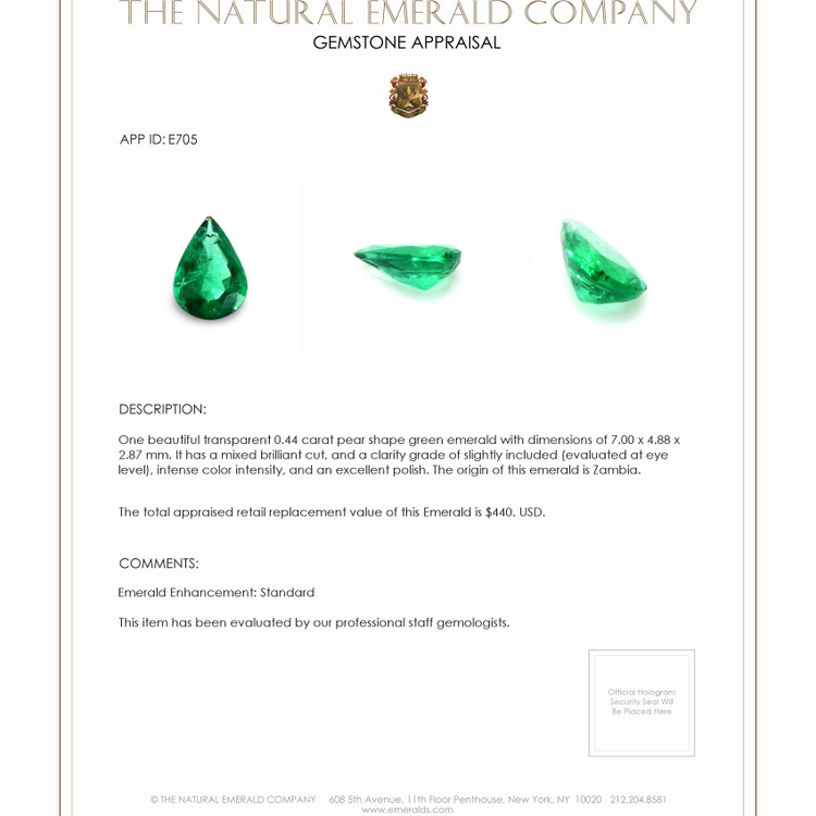 0.44 Ct. Emerald from Zambia