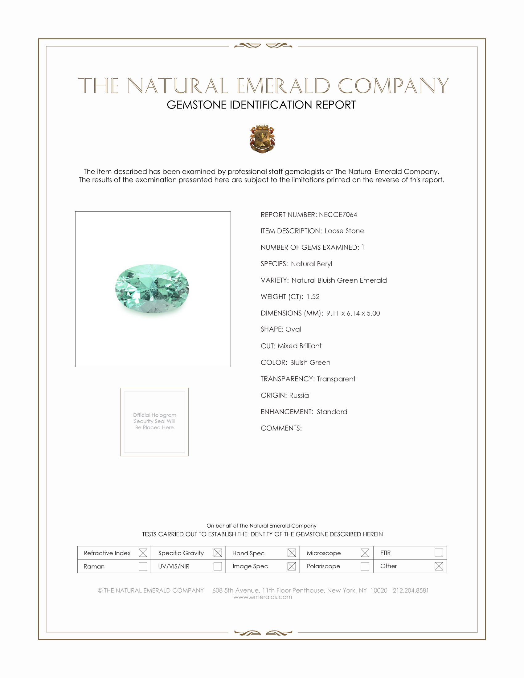 1.52 Ct. Emerald from Russia
