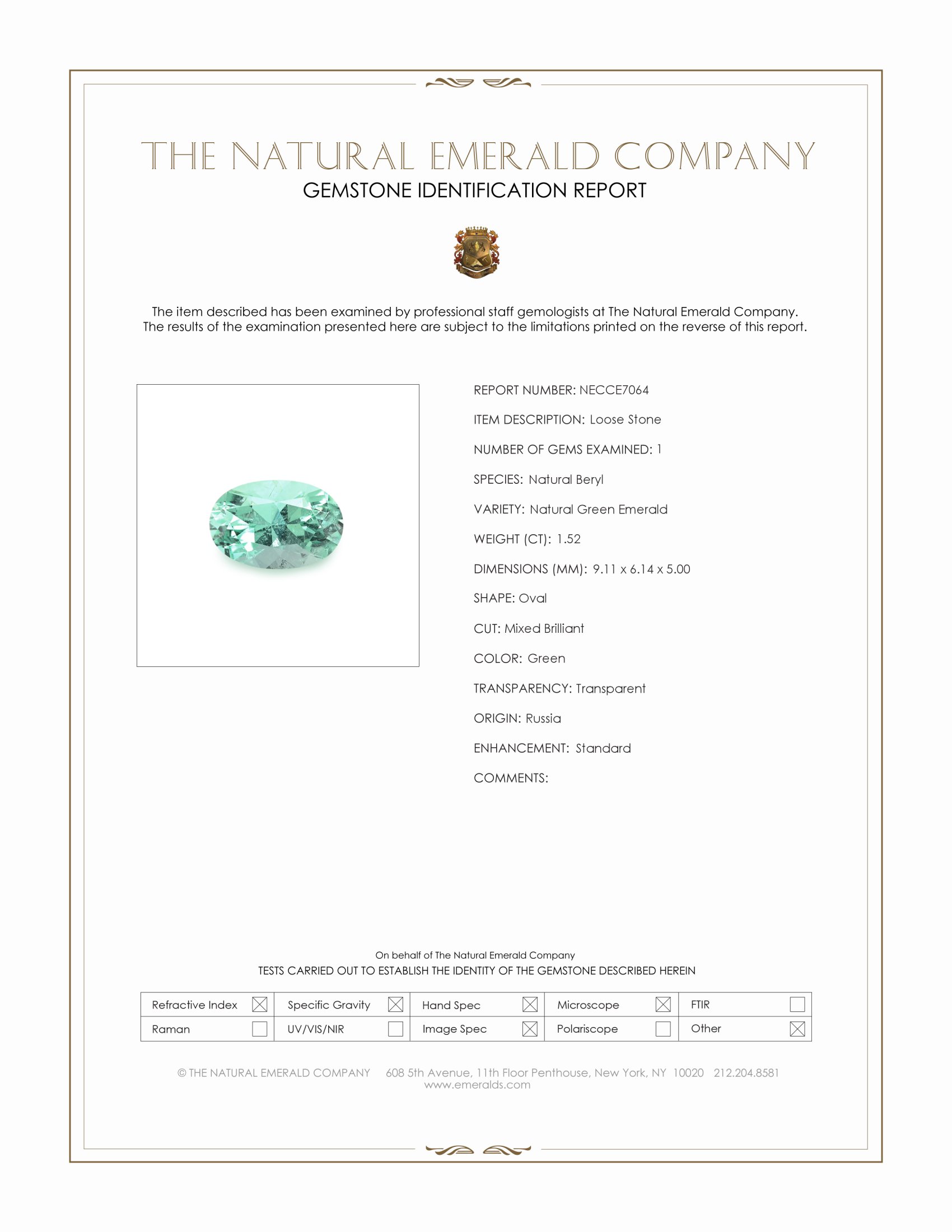 1.52 Ct. Emerald from Russia