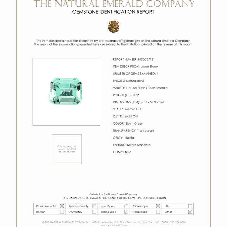 0.72 Ct. Emerald from Russia