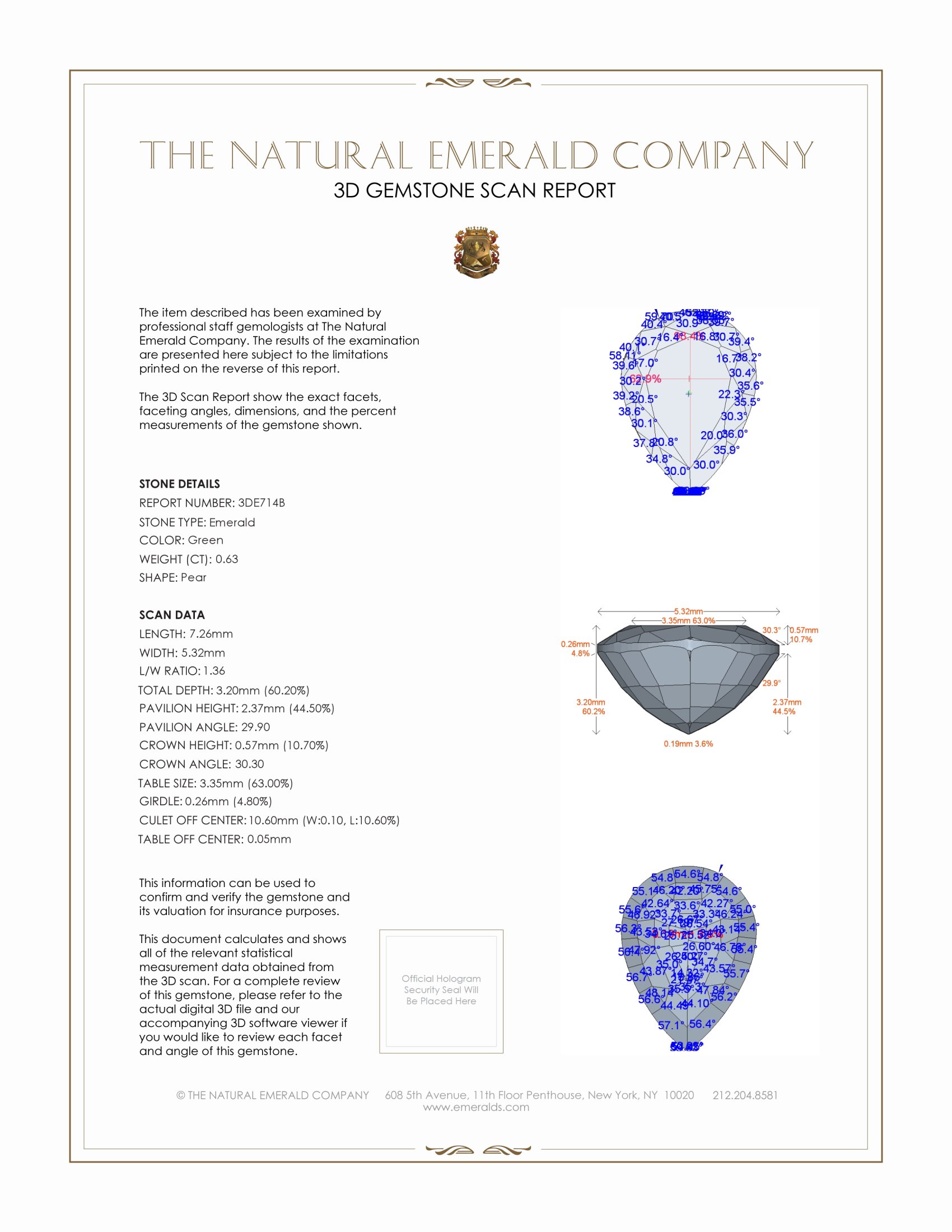 0.63 Ct. Emerald from Zambia