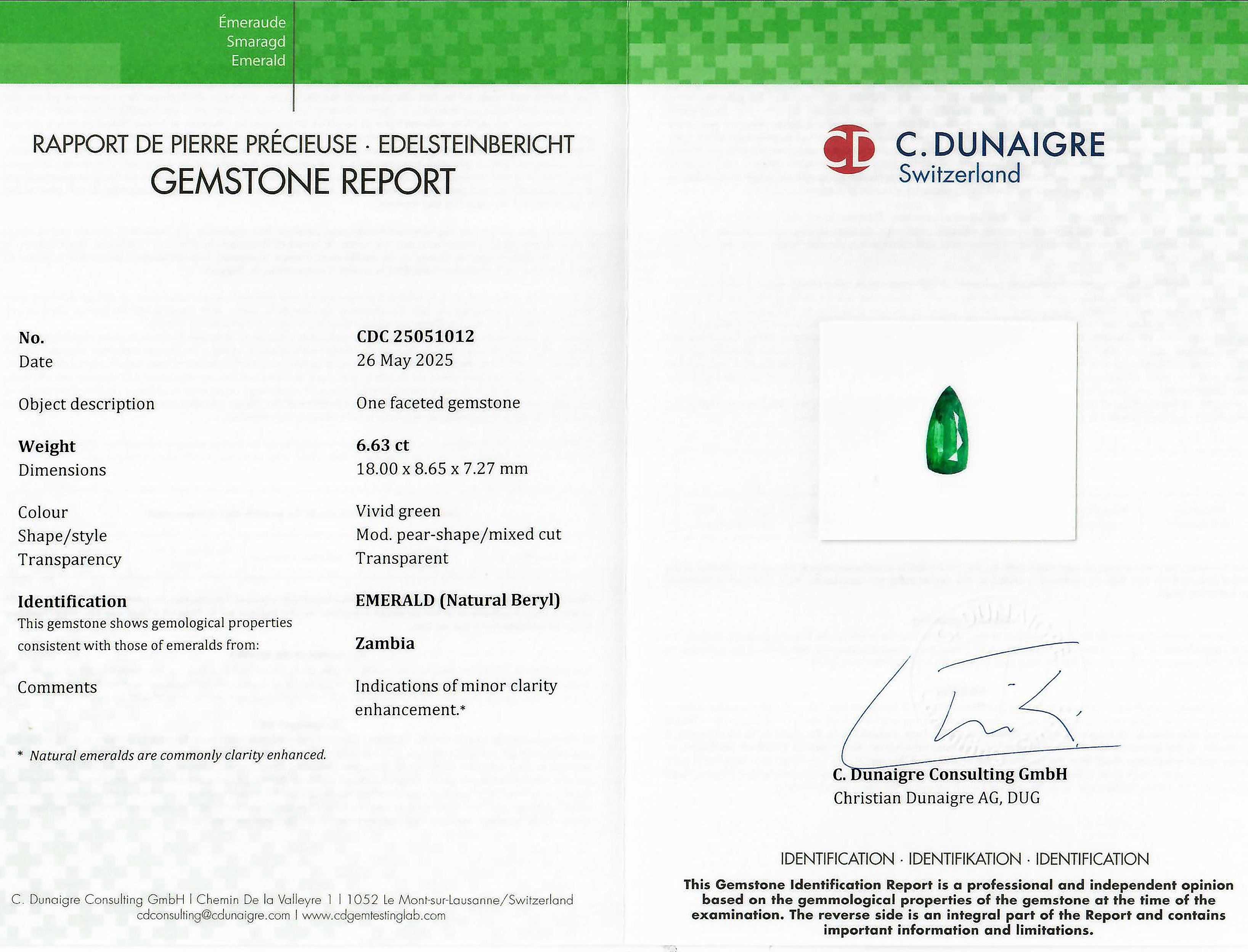 6.63 Ct. Emerald from Zambia