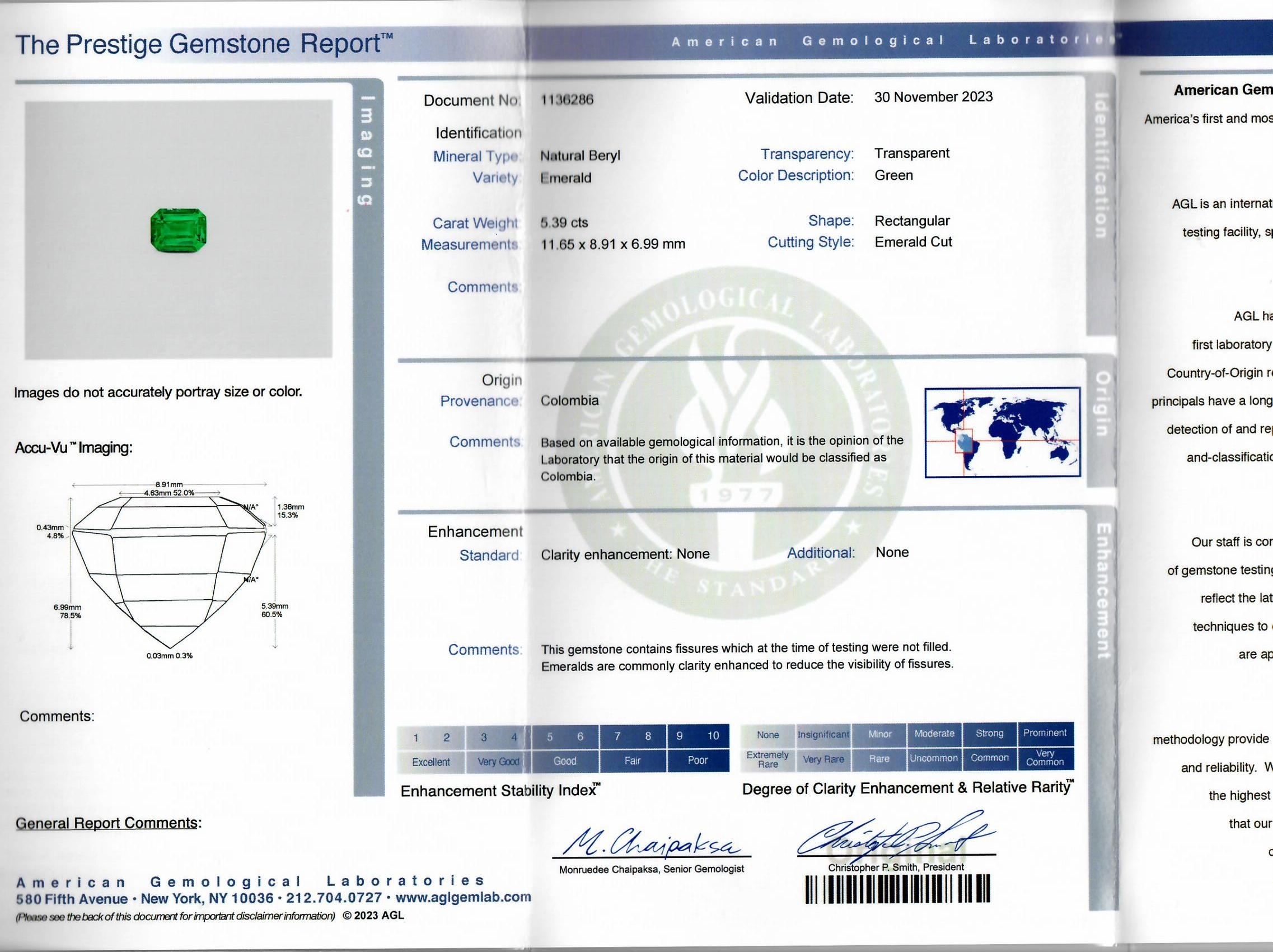 5.39 Ct. Emerald from Colombia