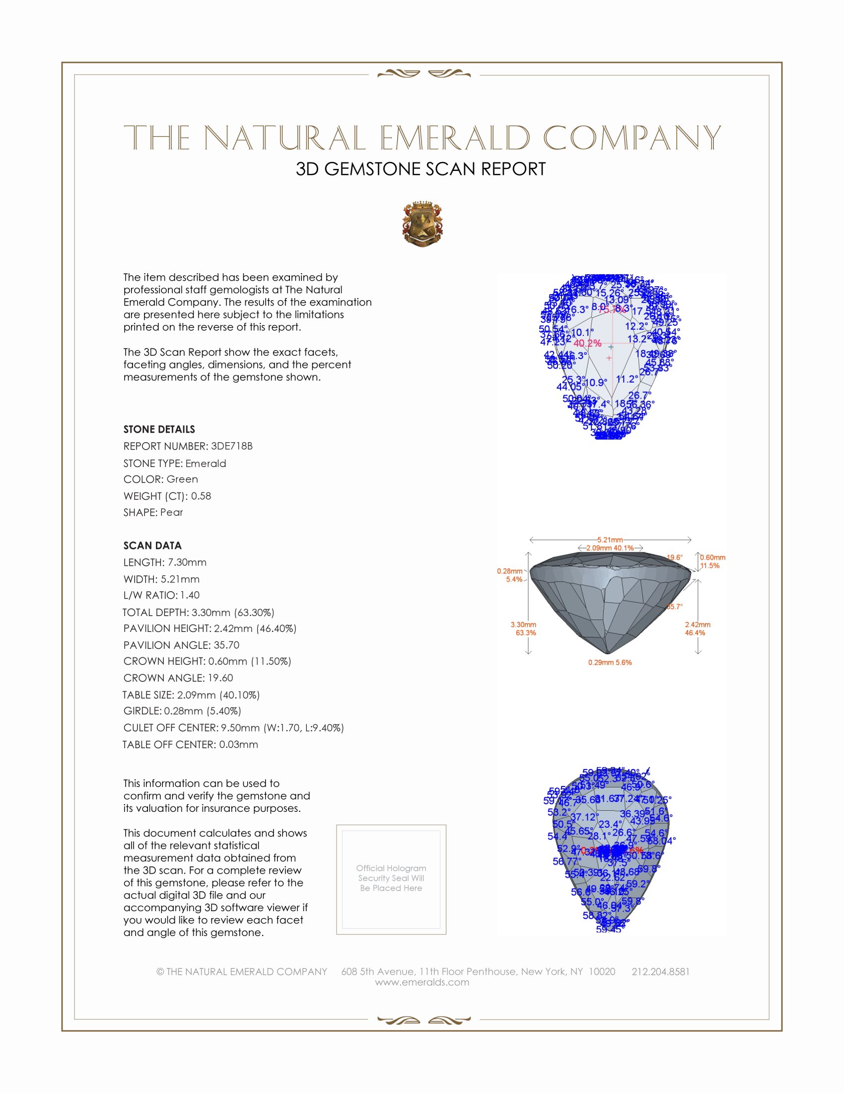 0.58 Ct. Emerald from Zambia