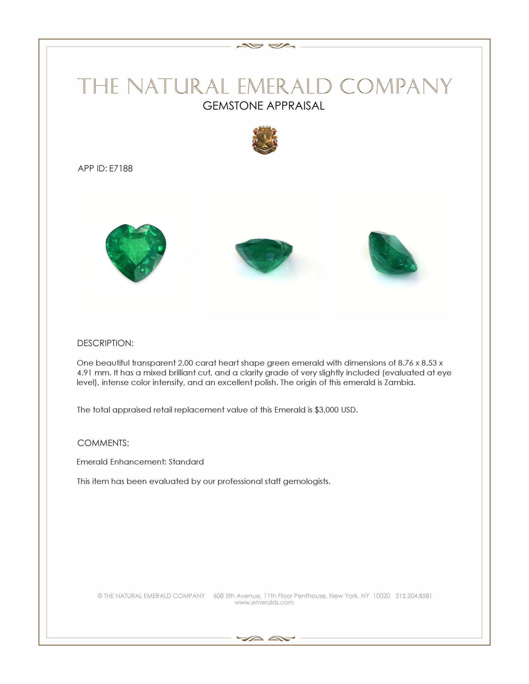 2.00 Ct. Emerald from Zambia