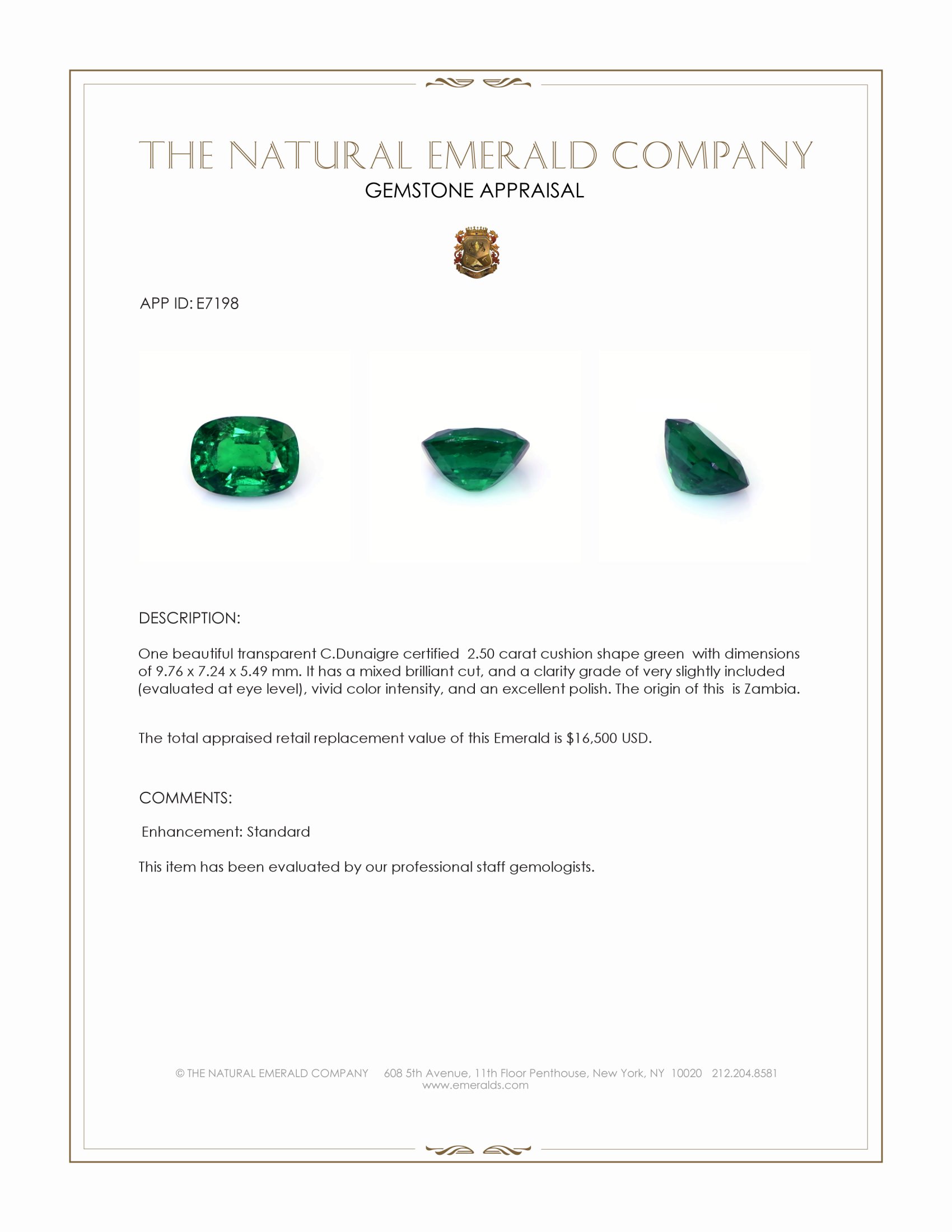 2.50 Ct. Emerald from Zambia