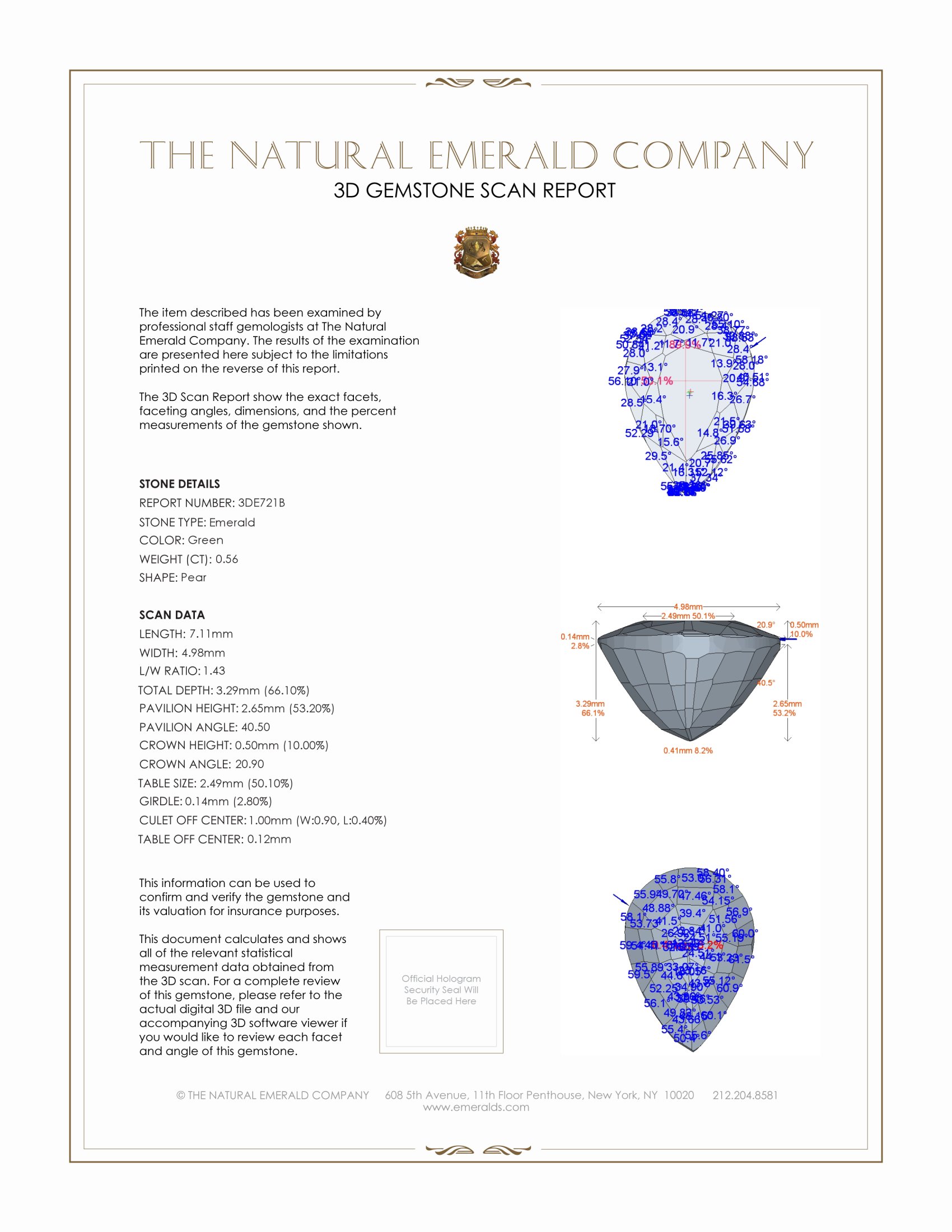 0.56 Ct. Emerald from Zambia