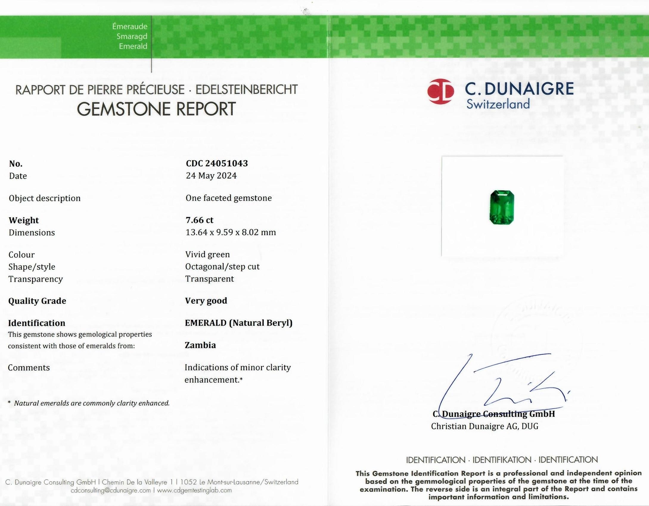 7.66 Ct. Emerald from Zambia