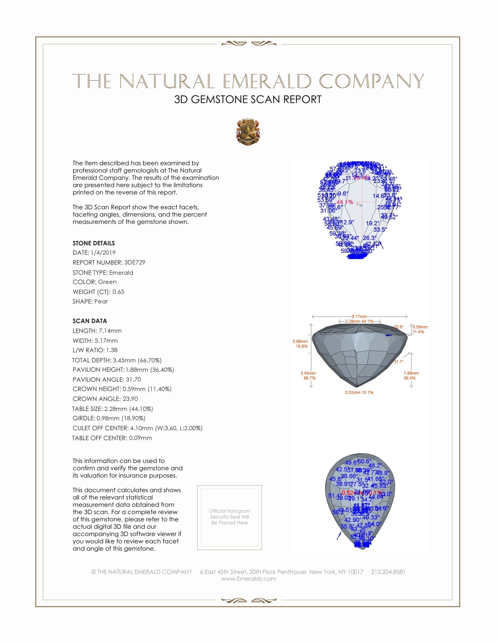 0.65 Ct. Emerald from Zambia