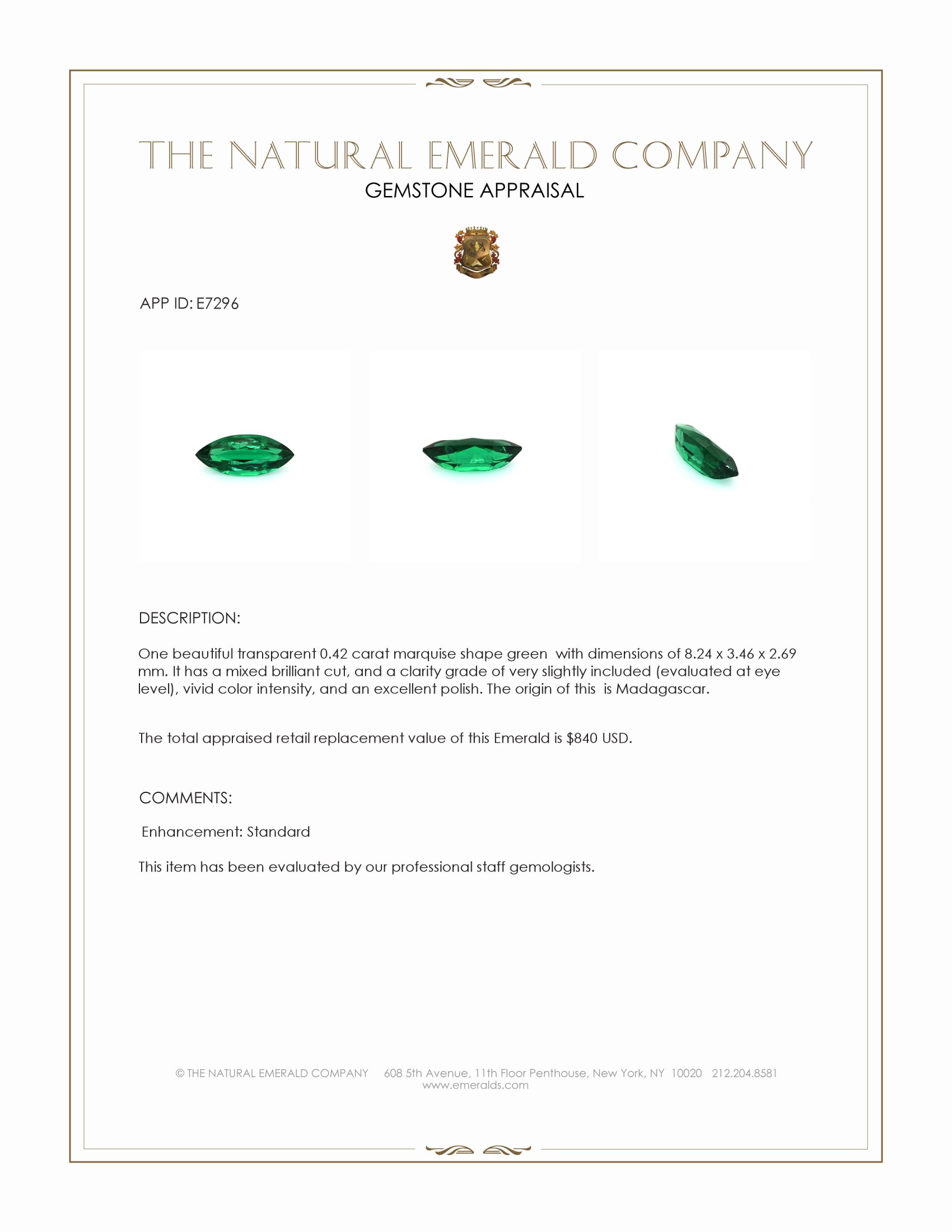 0.42 Ct. Emerald from Madagascar