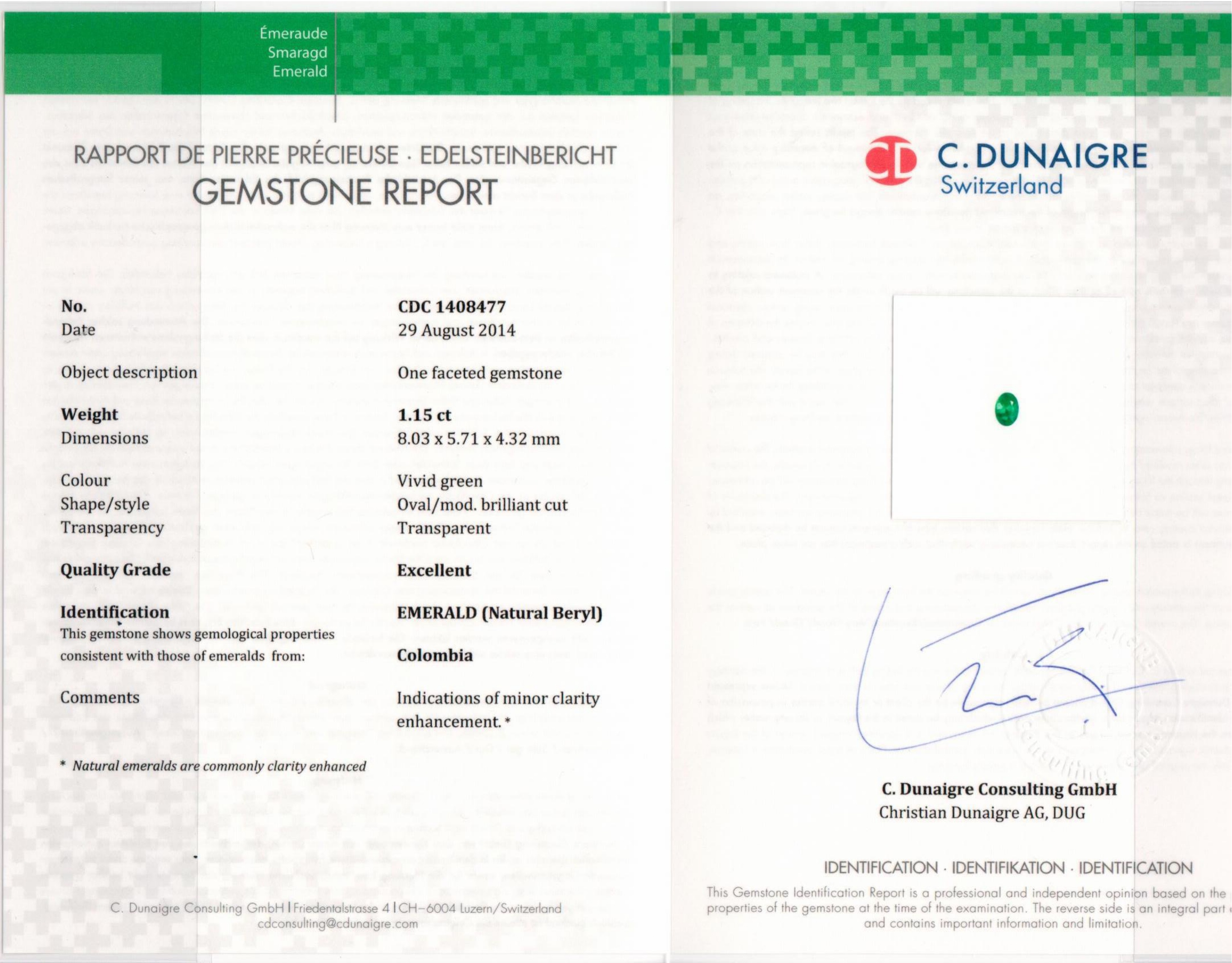 1.15 Ct. Emerald from Colombia