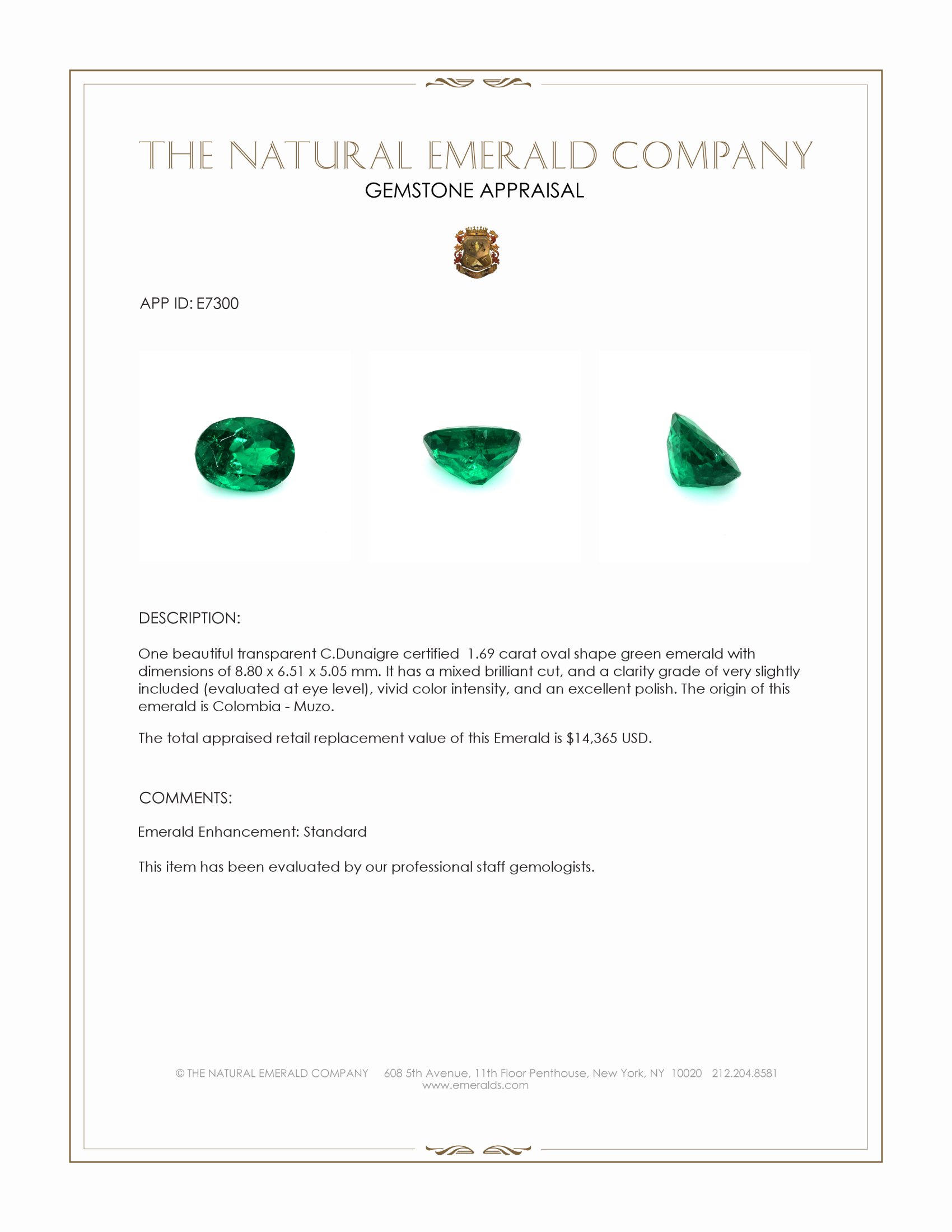 1.69 Ct. Emerald from Colombia - Muzo