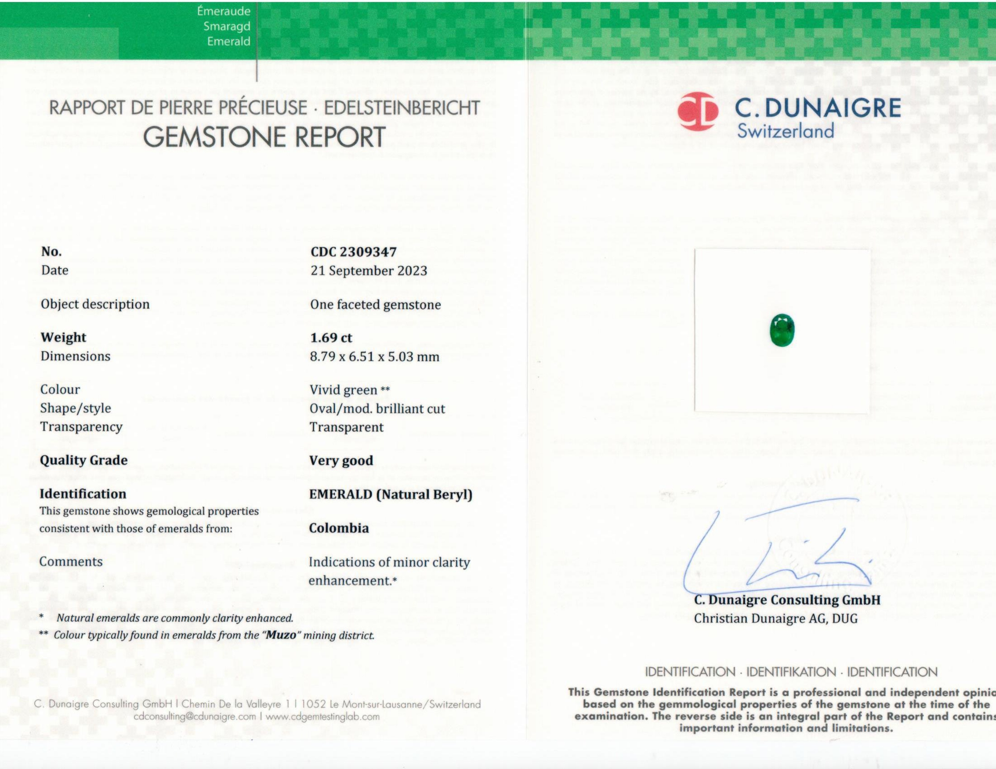 1.69 Ct. Emerald from Colombia - Muzo