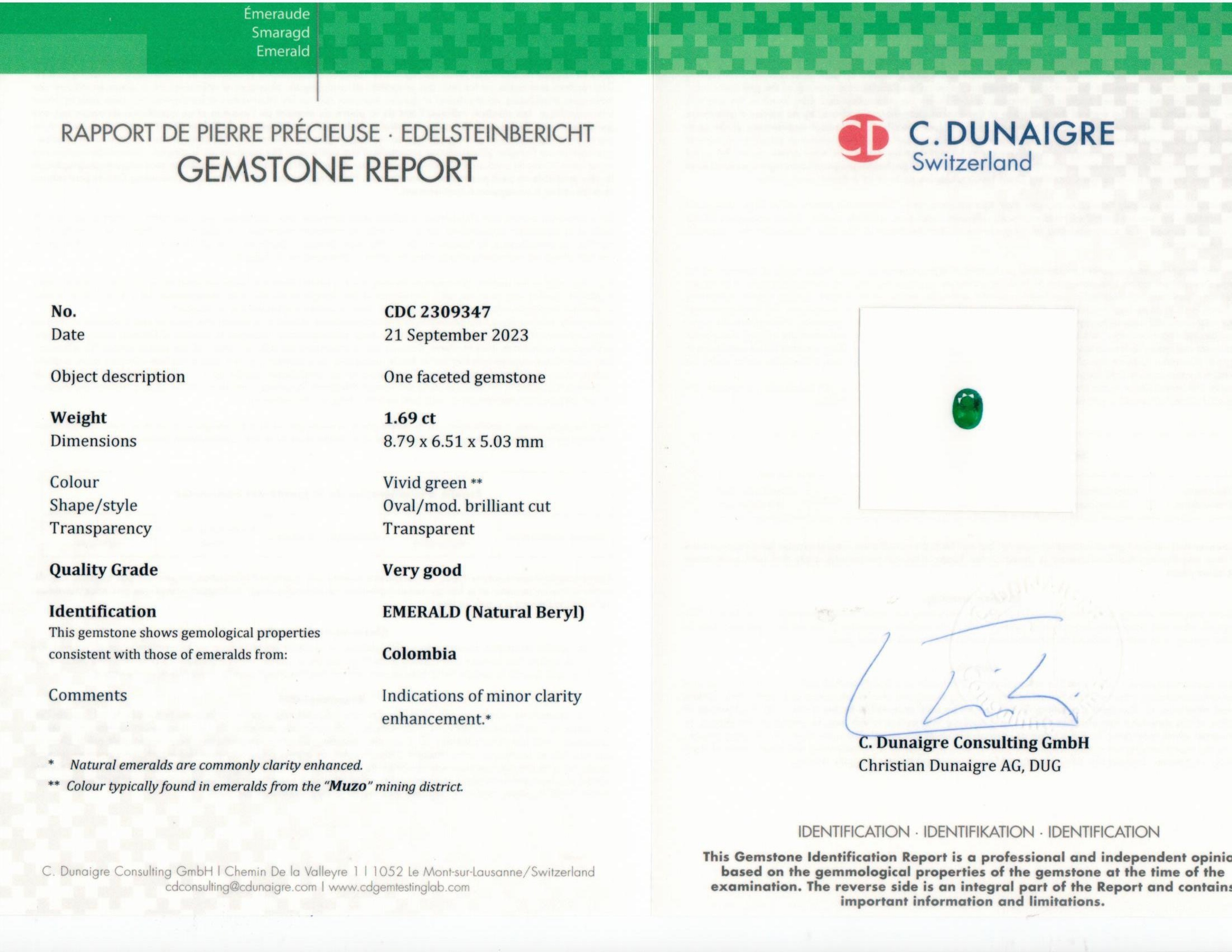 1.69 Ct. Emerald from Colombia - Muzo