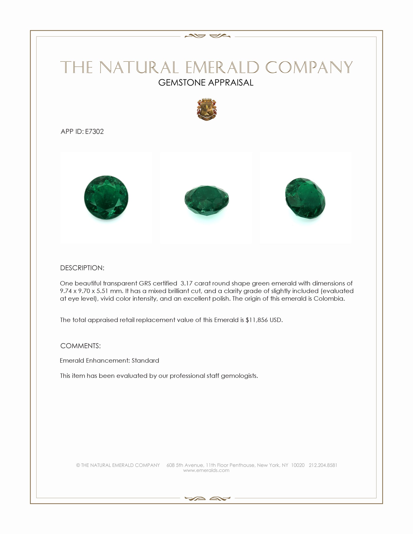 3.17 Ct. Emerald from Colombia