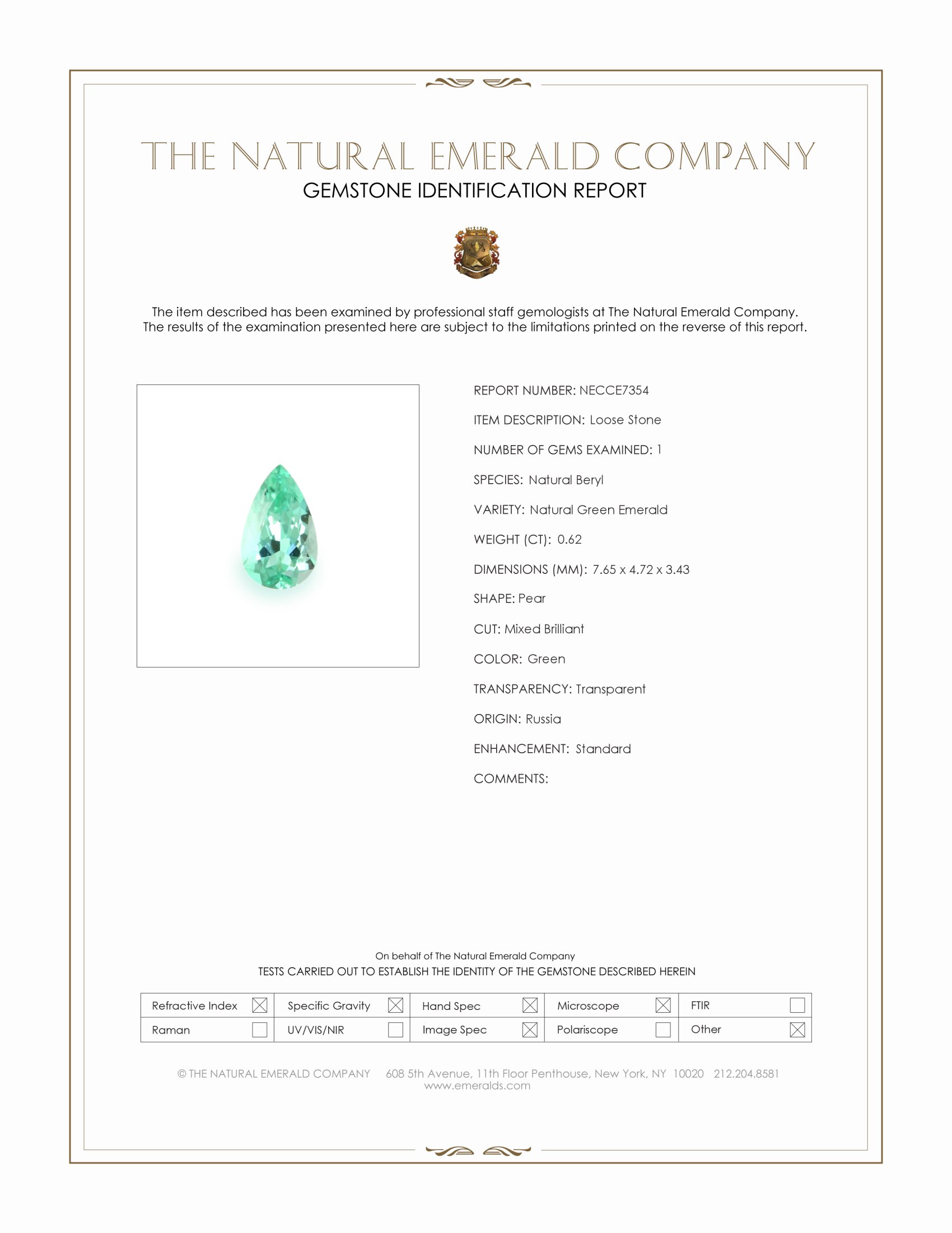 0.62 Ct. Emerald from Russia