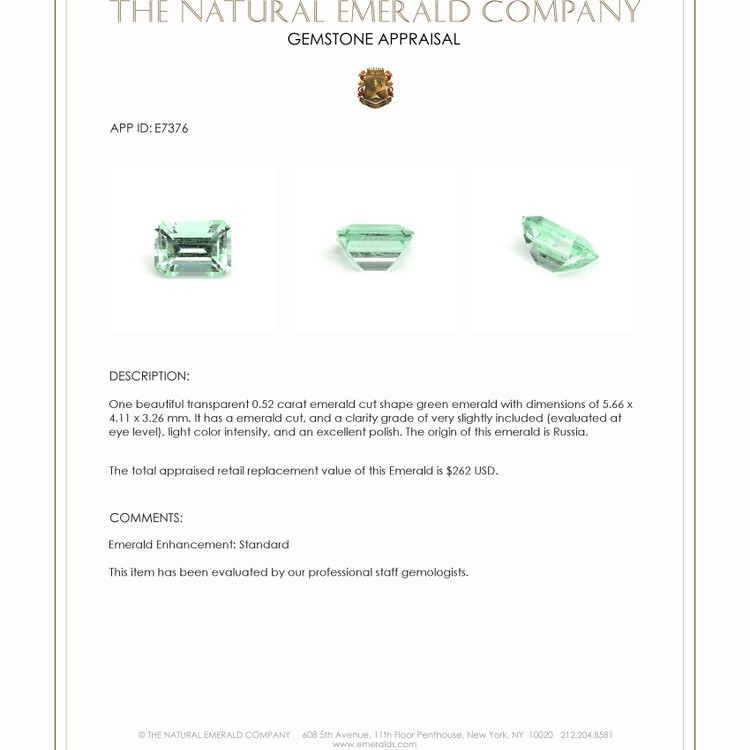 0.52 Ct. Emerald from Russia