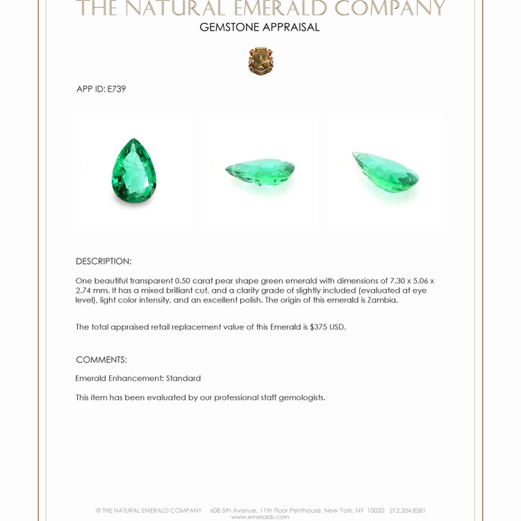 0.50 Ct. Emerald from Zambia