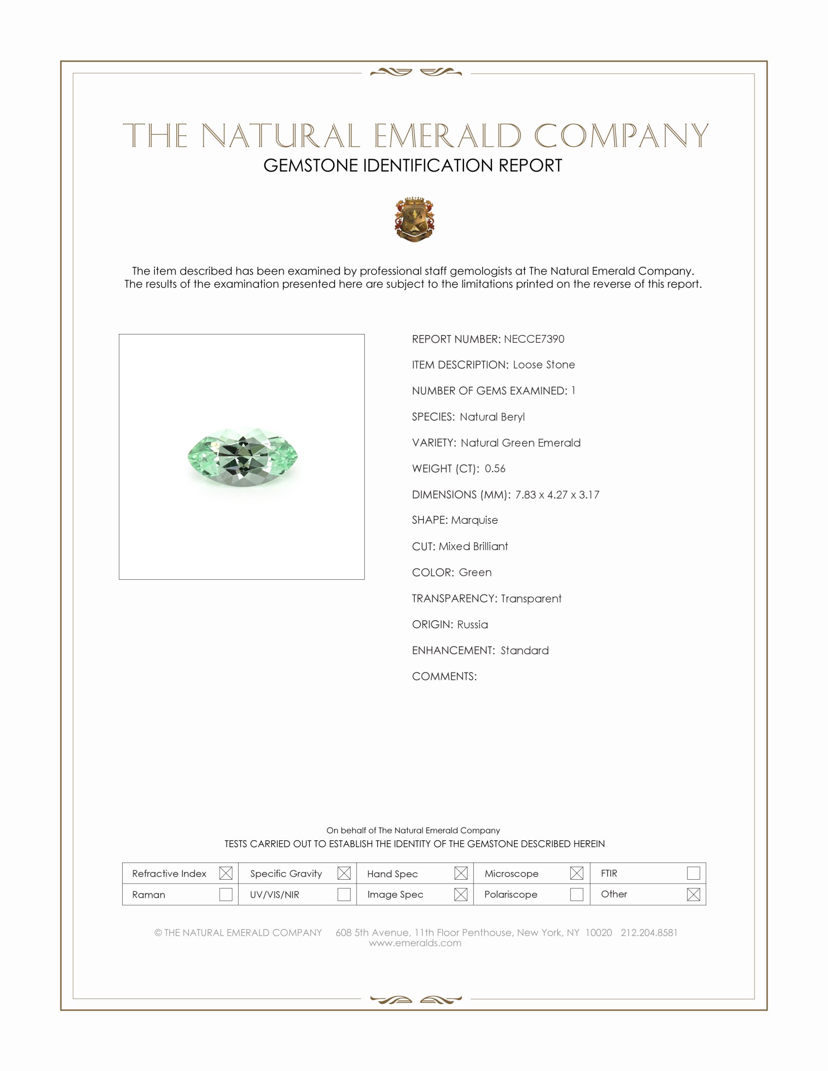 0.56 Ct. Emerald from Russia
