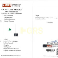 1.25 Ct. Emerald from Colombia Scan Report