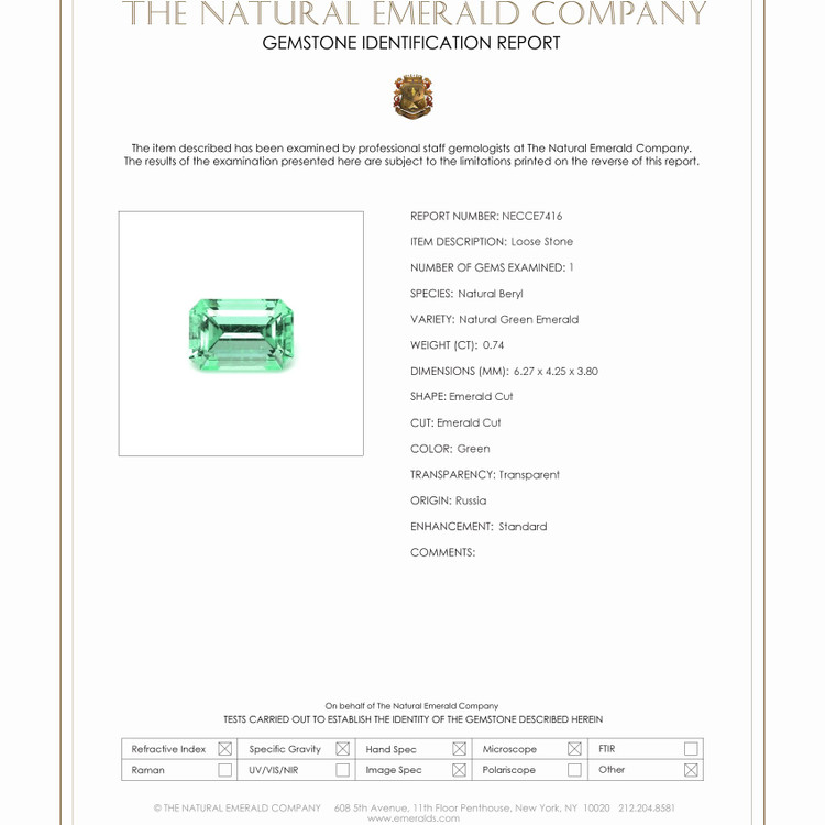 0.74 Ct. Emerald from Russia