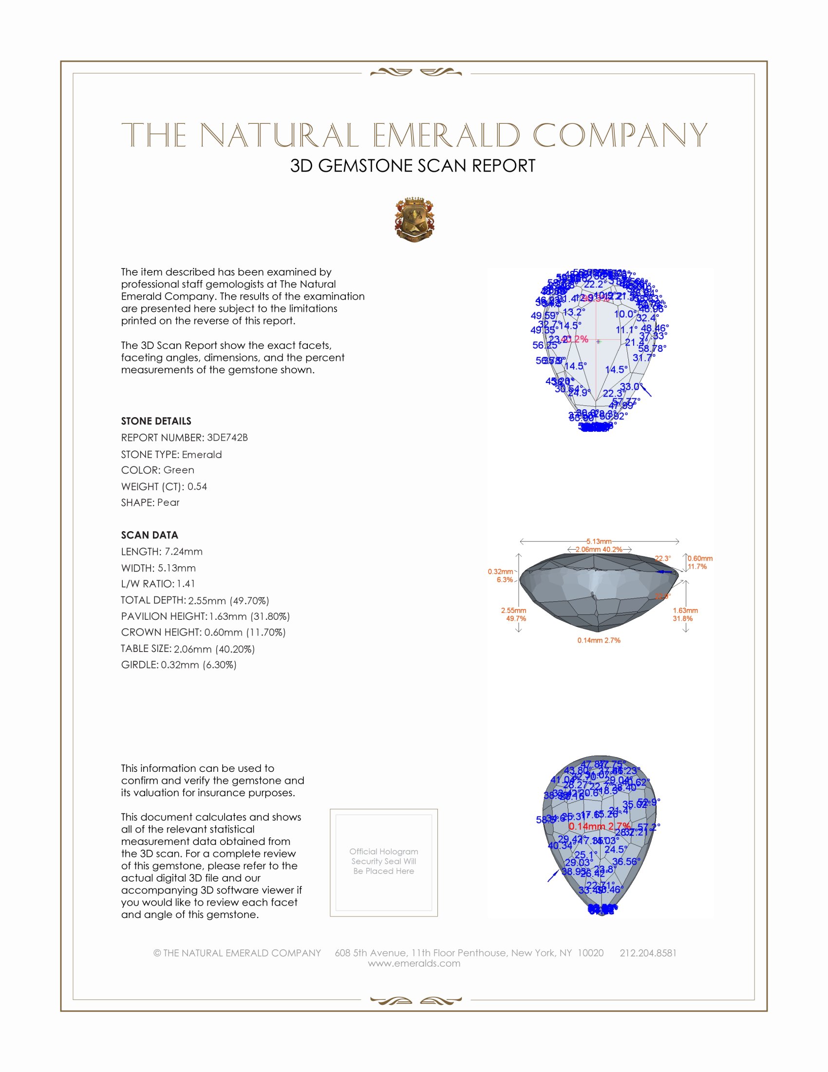 0.54 Ct. Emerald from Zambia