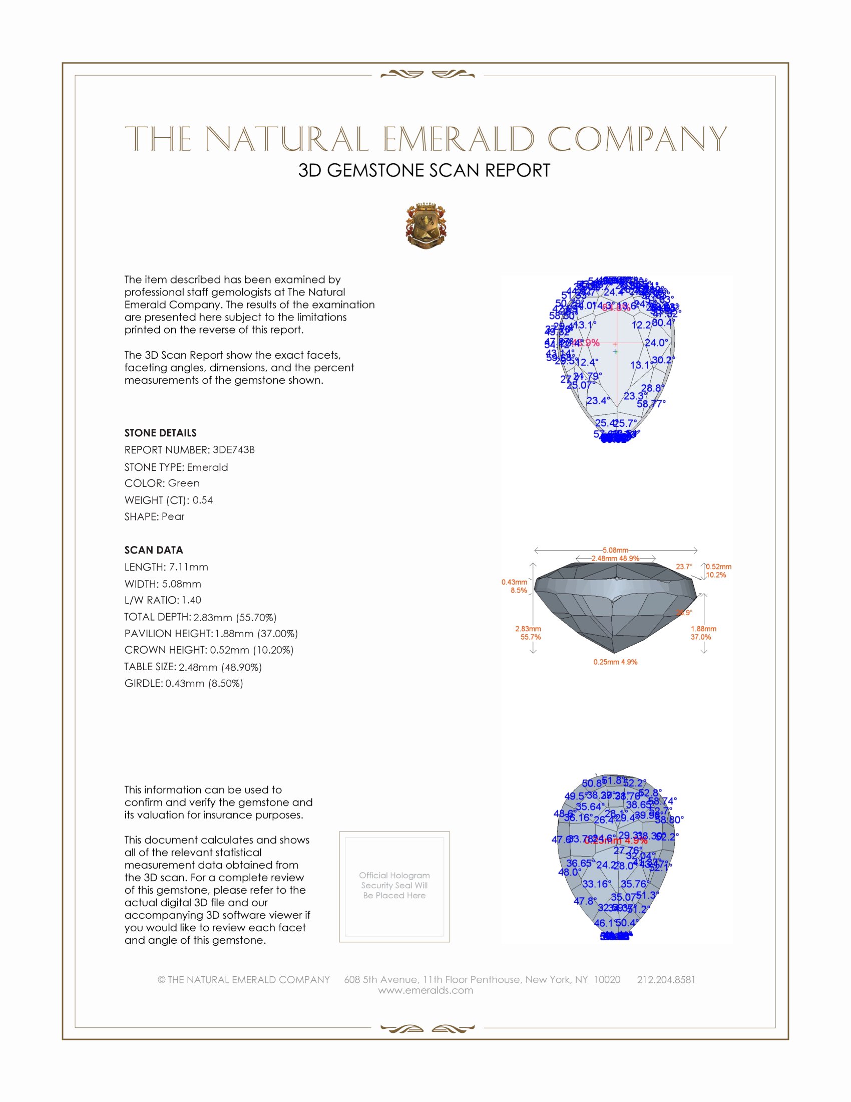 0.54 Ct. Emerald from Zambia