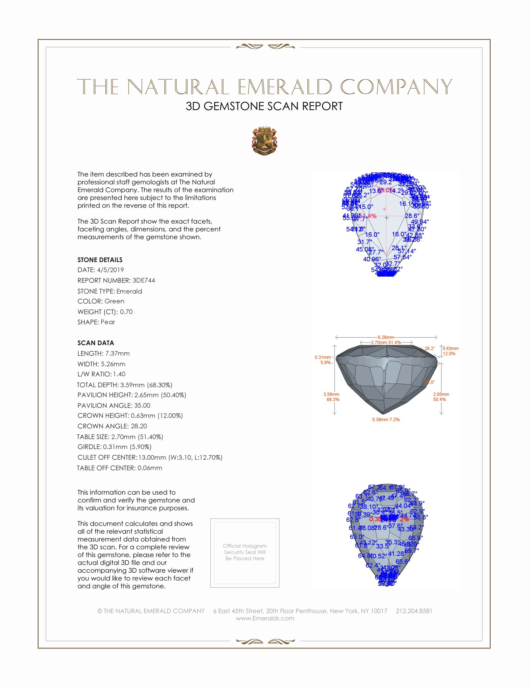 0.70 Ct. Emerald from Zambia