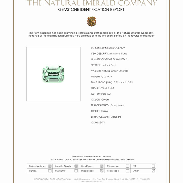 0.75 Ct. Emerald from Russia