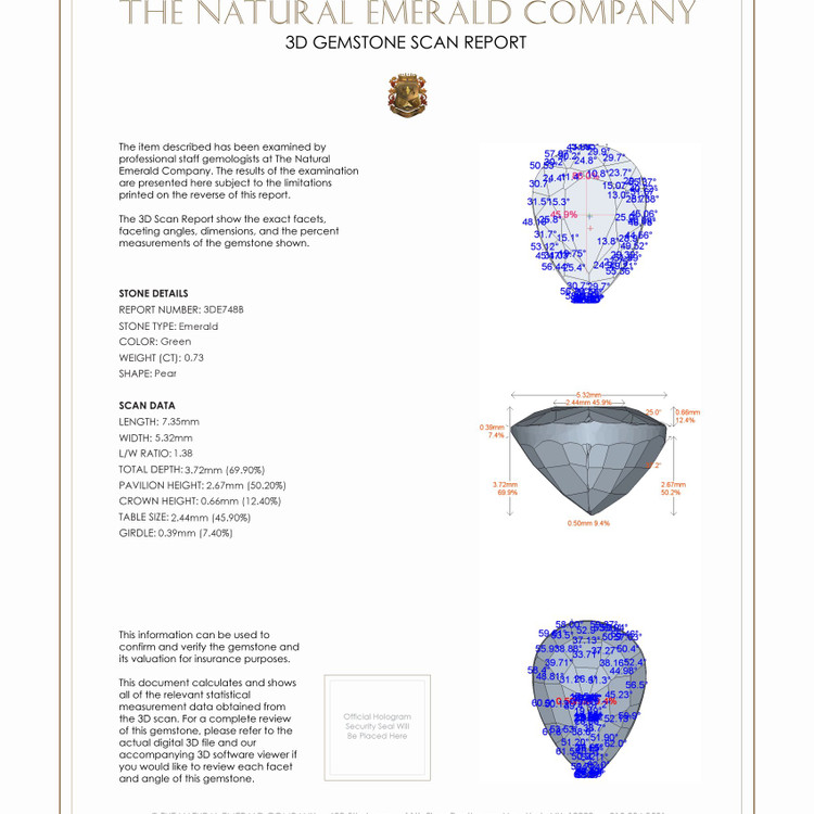 0.73 Ct. Emerald from Zambia