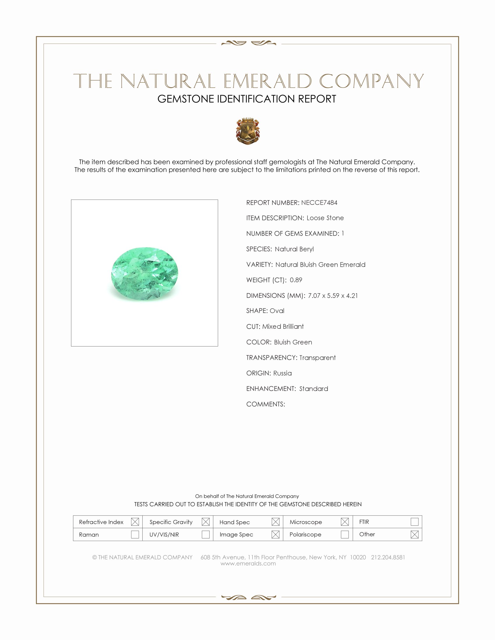 0.89 Ct. Emerald from Russia