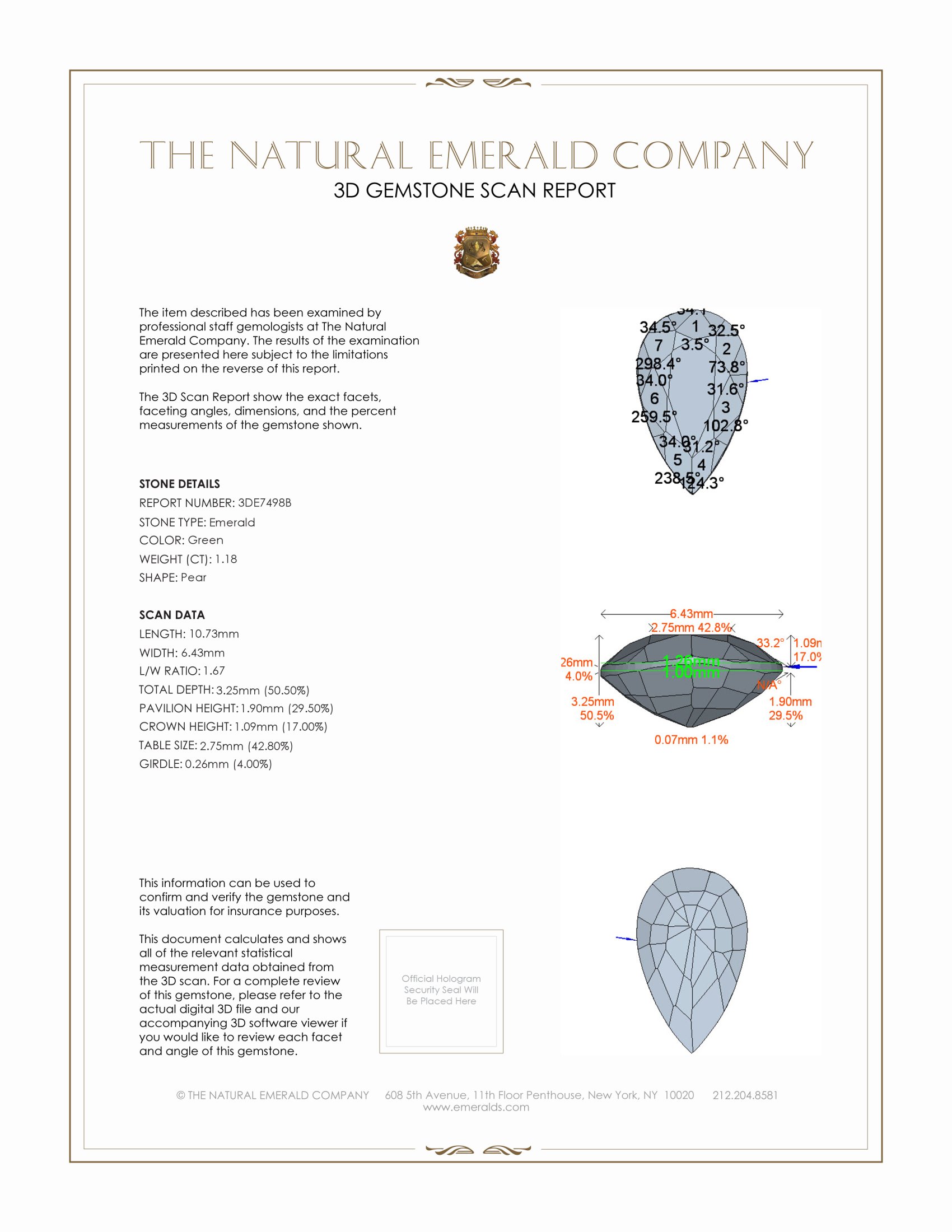 1.18 Ct. Emerald from Zambia