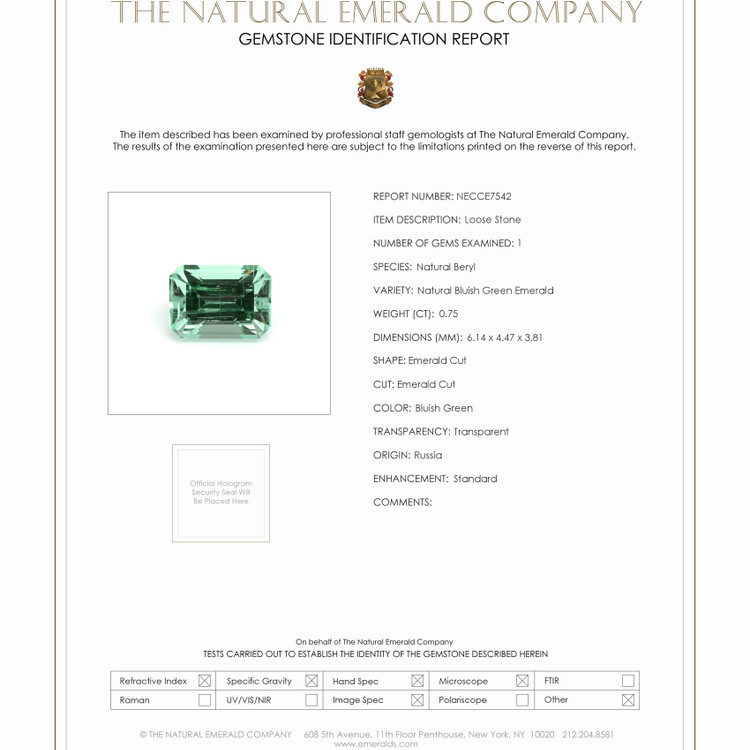 0.75 Ct. Emerald from Russia
